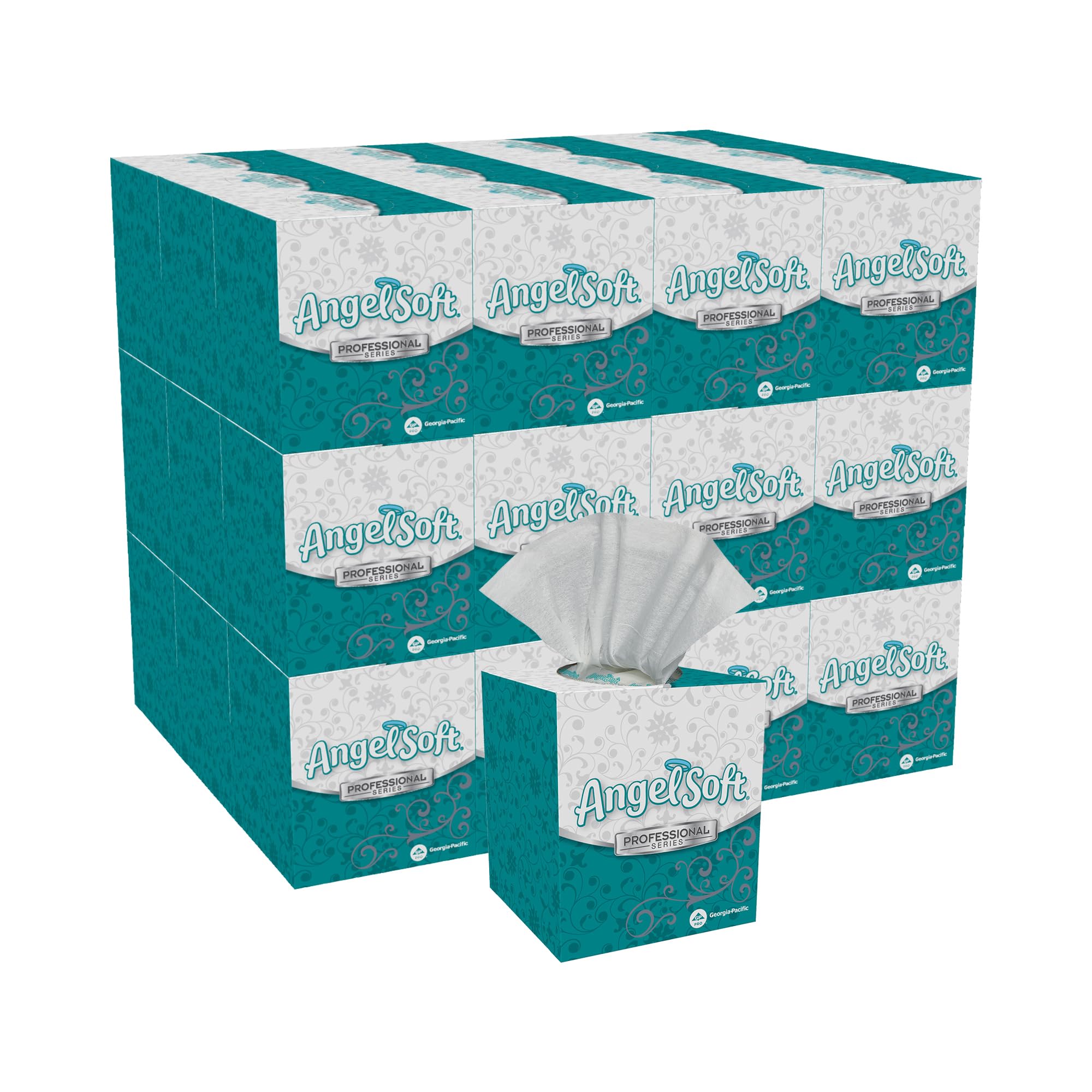 Angel Soft Professional Series 2-Ply Facial Tissue (46580), 96 Sheets, 36 Boxes, Bulk Pack, Ideal for Bathrooms, Meeting Rooms, Reception Areas