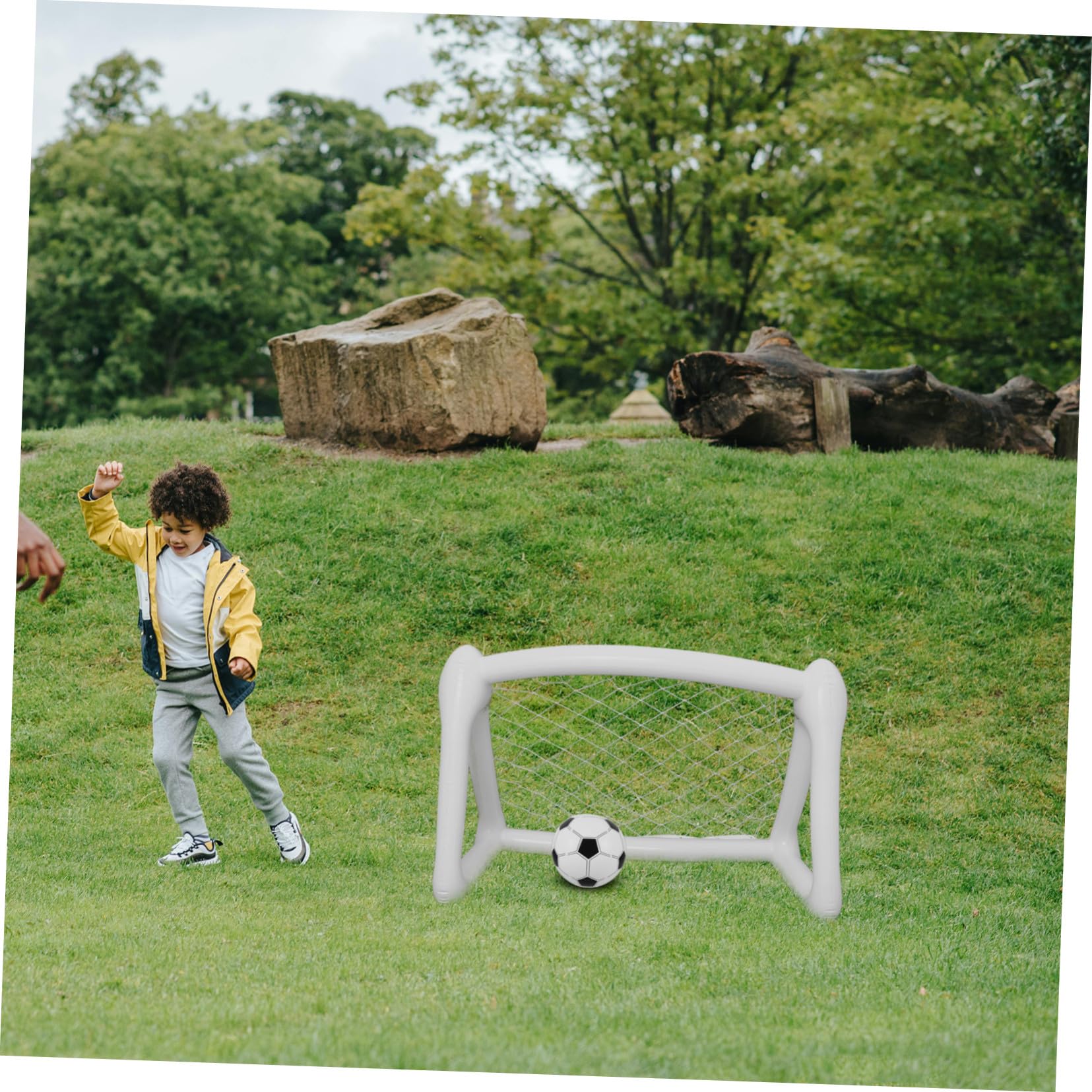 BESTonZON Porta da Calcio Gonfiabile per Bambini per Allenamento in Giardino, Facile da Installare in Pvc Resistente, per Giochi All'aperto e Famiglie Bambini Piccoli