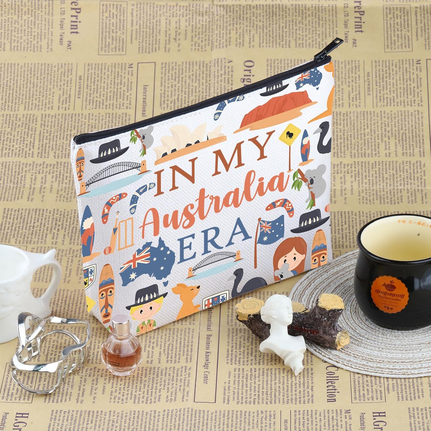 VAMSII Australia Travel Traveling Gift Australia Era Makeup Bag Australia Trip Vacation Cosmetic Bag Australia Souvenir Gift (Australia Era M) - Image 3