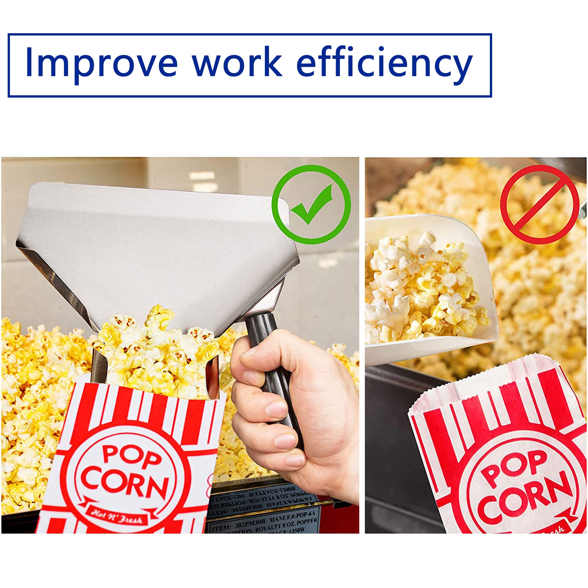 Pala Multiuso per Patatine Pala per Patatine Fritte Patate Fritte Pala per Popcorn Patatine Fritte in Acciaio Inossidabile Home Theater manico singolo, patatine fritte, snack, caramelle, pala