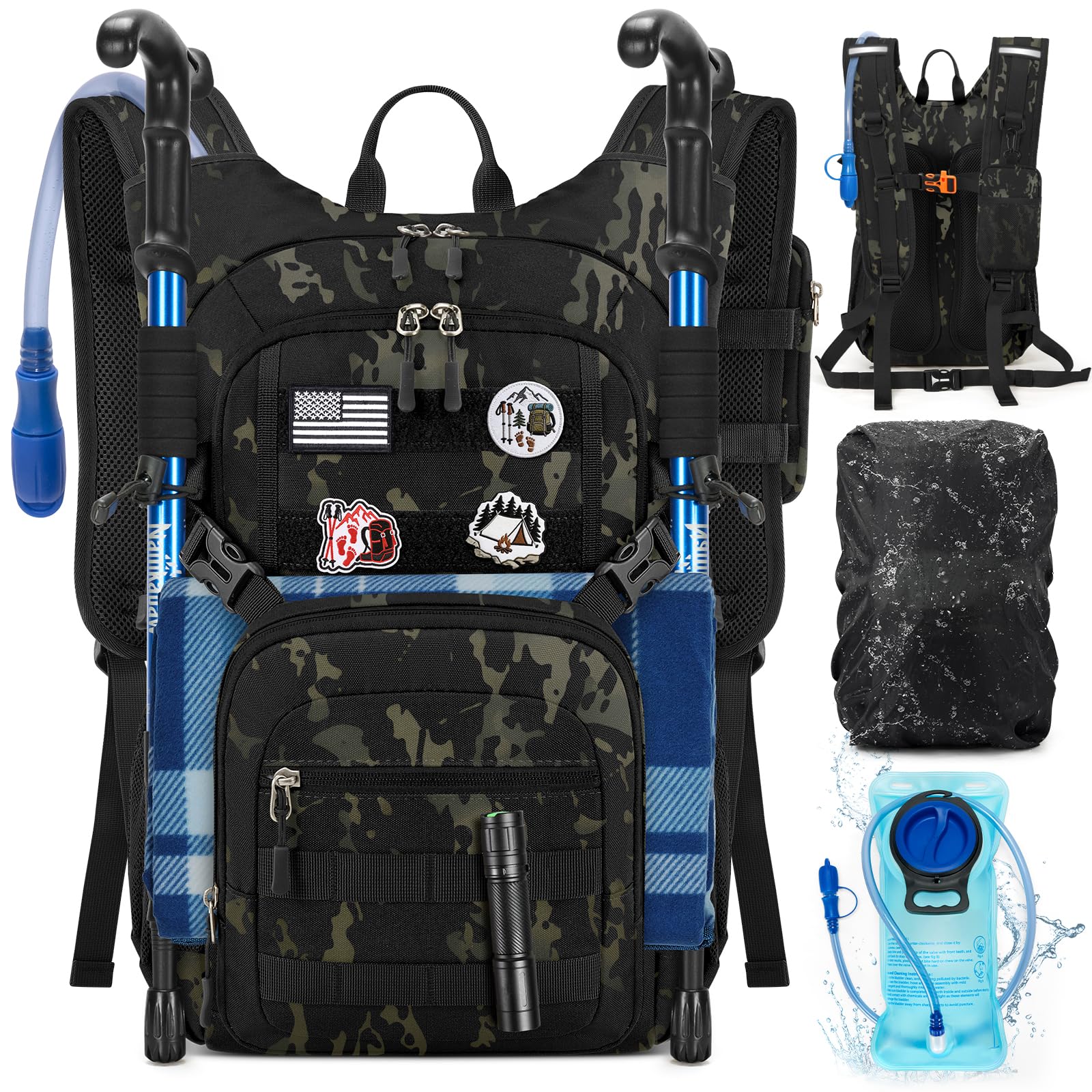 RAINSMORE Lightweight Running Hydration Backpack with 2L Water Bladder