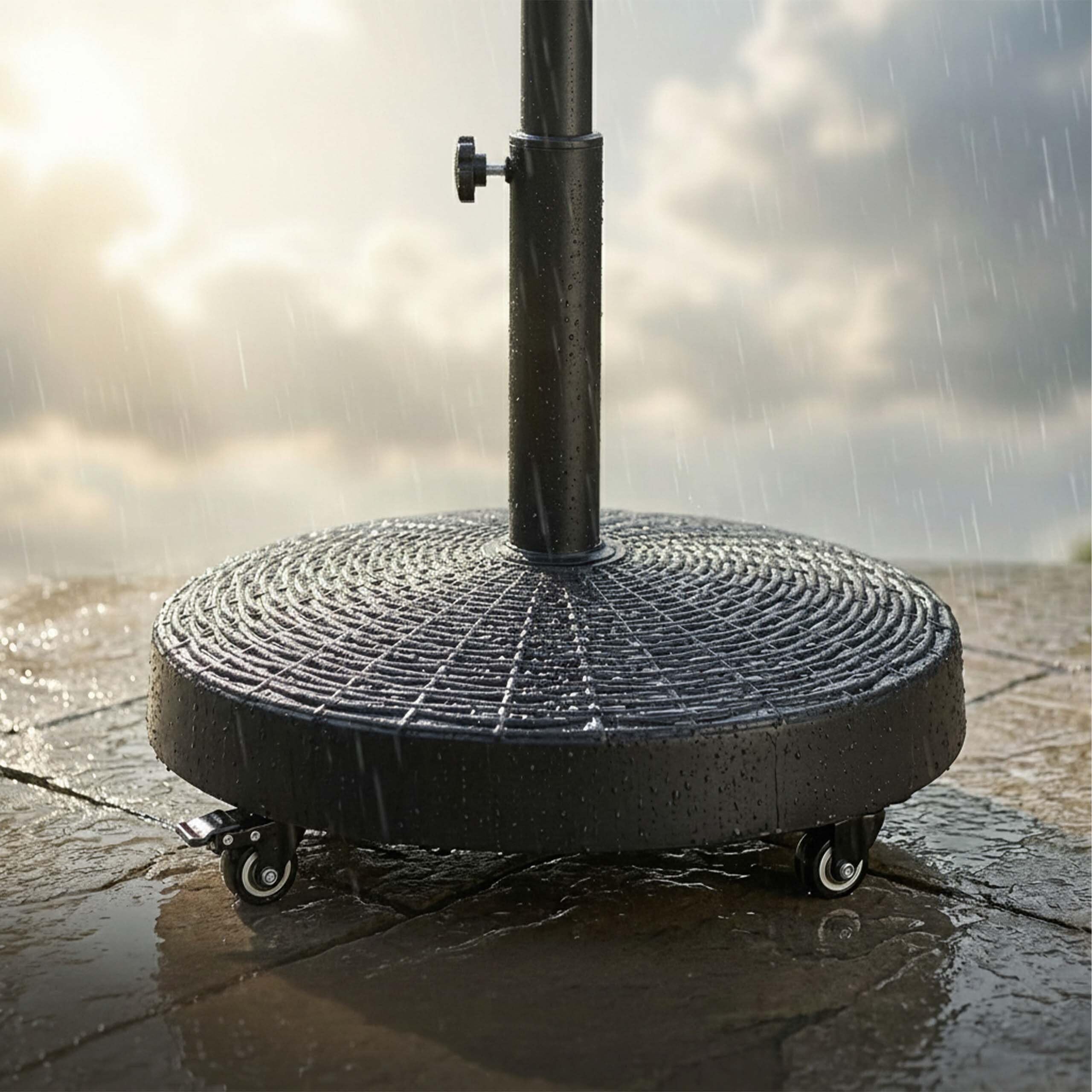 Relaxdays Pied de Parasol, 23 kg, Noir