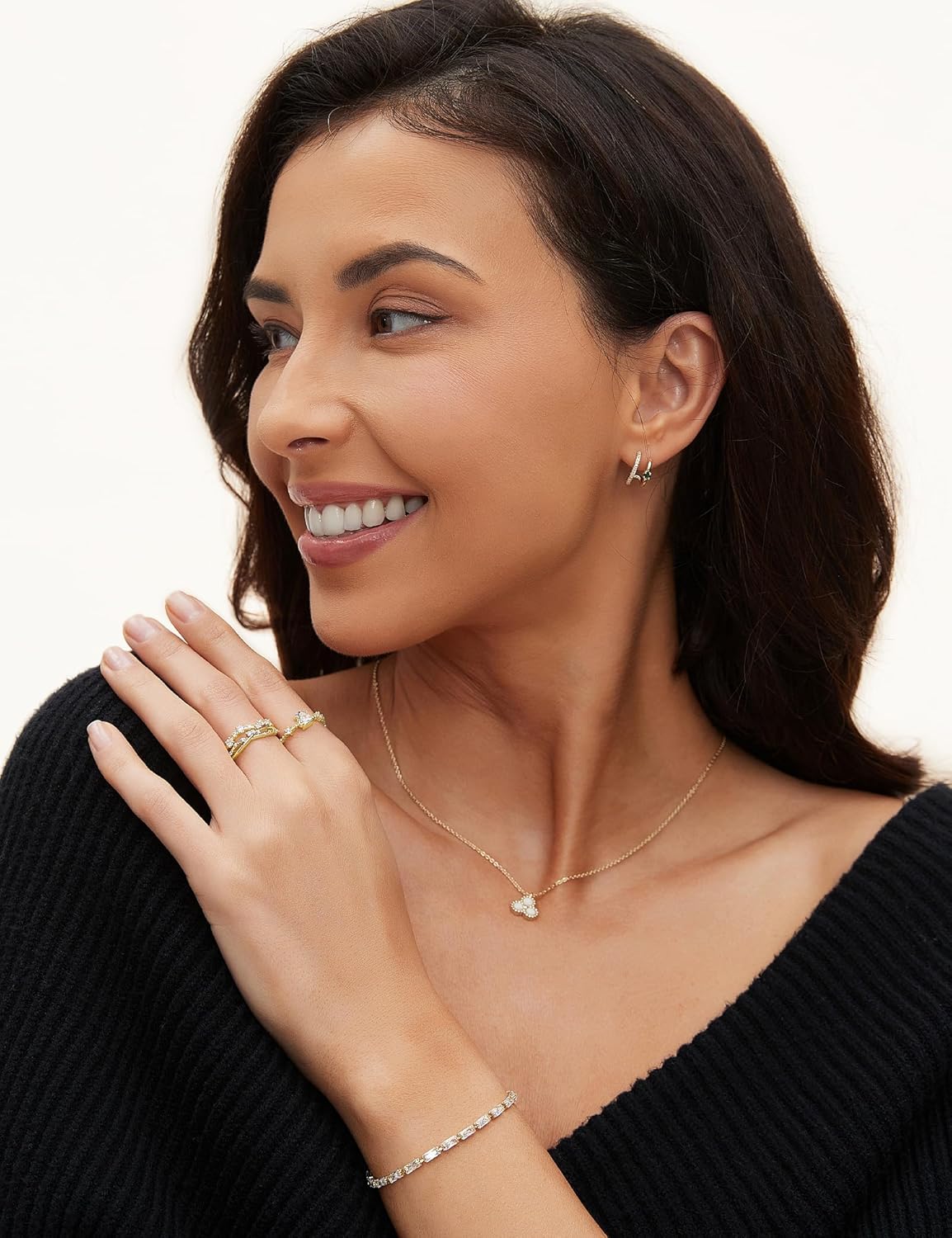 Mameloly 2.5mm 14K Gold Plated CZ Wedding Bands for Women Dainty Stackable Tiny Signet Ring Statement Rings for Her Size 3-10 - Image 4