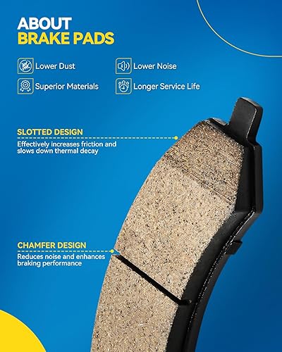 Miniatura 7 de PHILTOP 31325+D1161 Rotor de freno de disco trasero y pastillas de freno de cerámica para Fusion 2006-2011, 6 2006-2013, MKZ 2007-2011, Milán