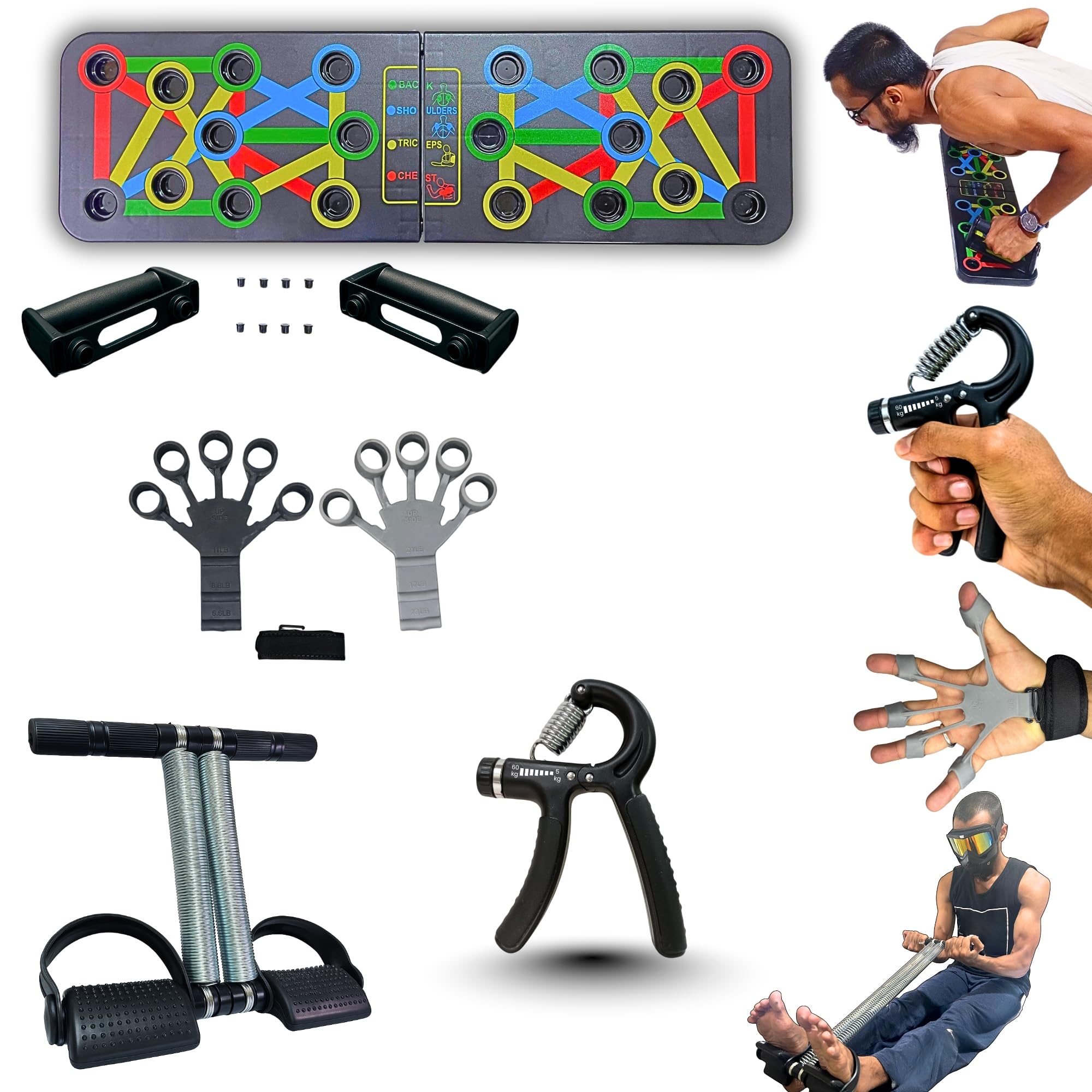 Muscle Drago - COMBO - Pushup Board & Accupressure Mat for Man and Women | Improve your Upper body Strength and Blood Circulation for Blood Flow with accupressure Mat | Home Gym Equipments | Chest, Triceps, Shoulders, Back Muscles