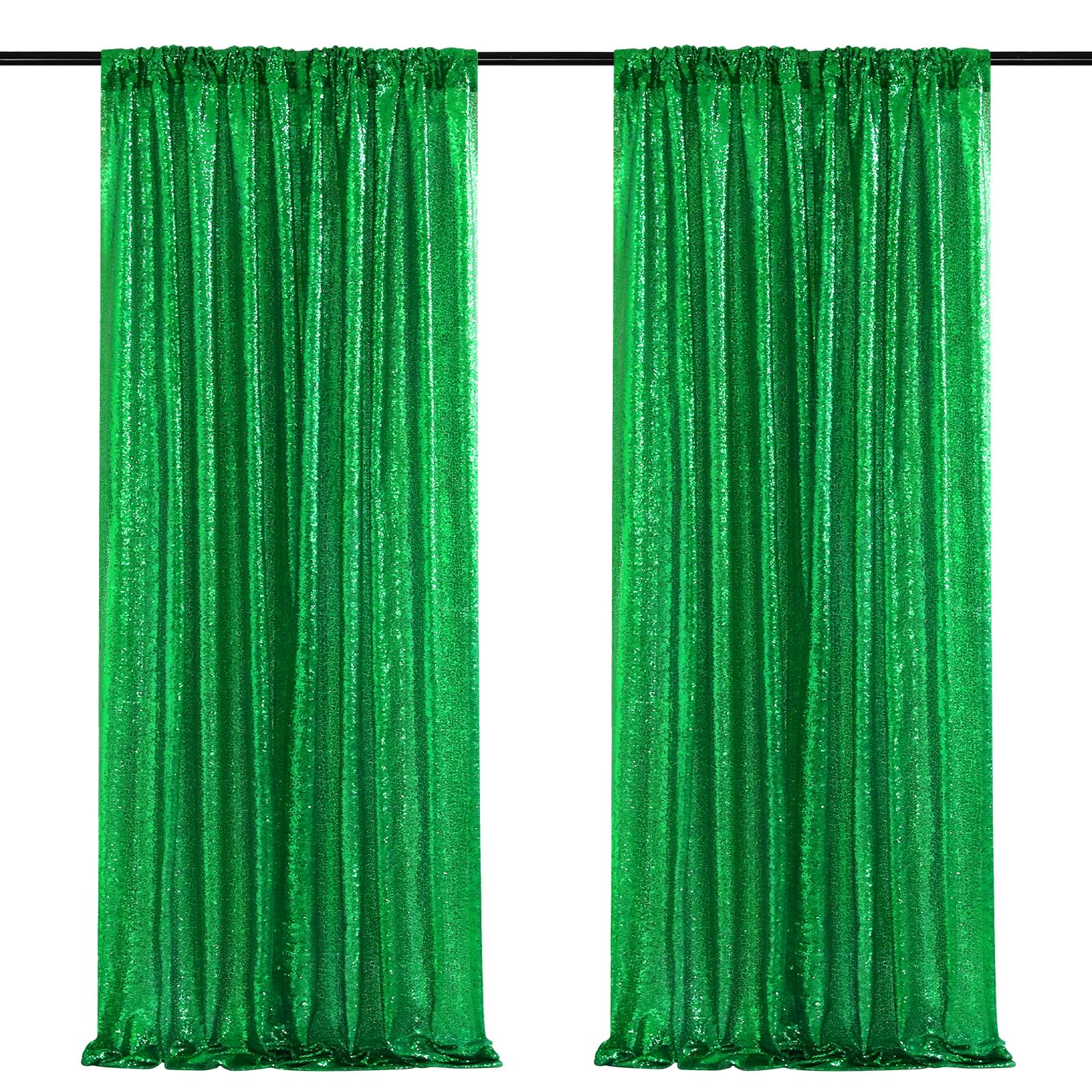 Gold Sequin Backdrop Curtain Panels Stage 2 Pieces 2FTx8FT Sheer Gold Curtains Backdrop Photo Backdrop Curtains for Wedding Birthday Party Background Drapes Christmas Decorations — Amazon image 21