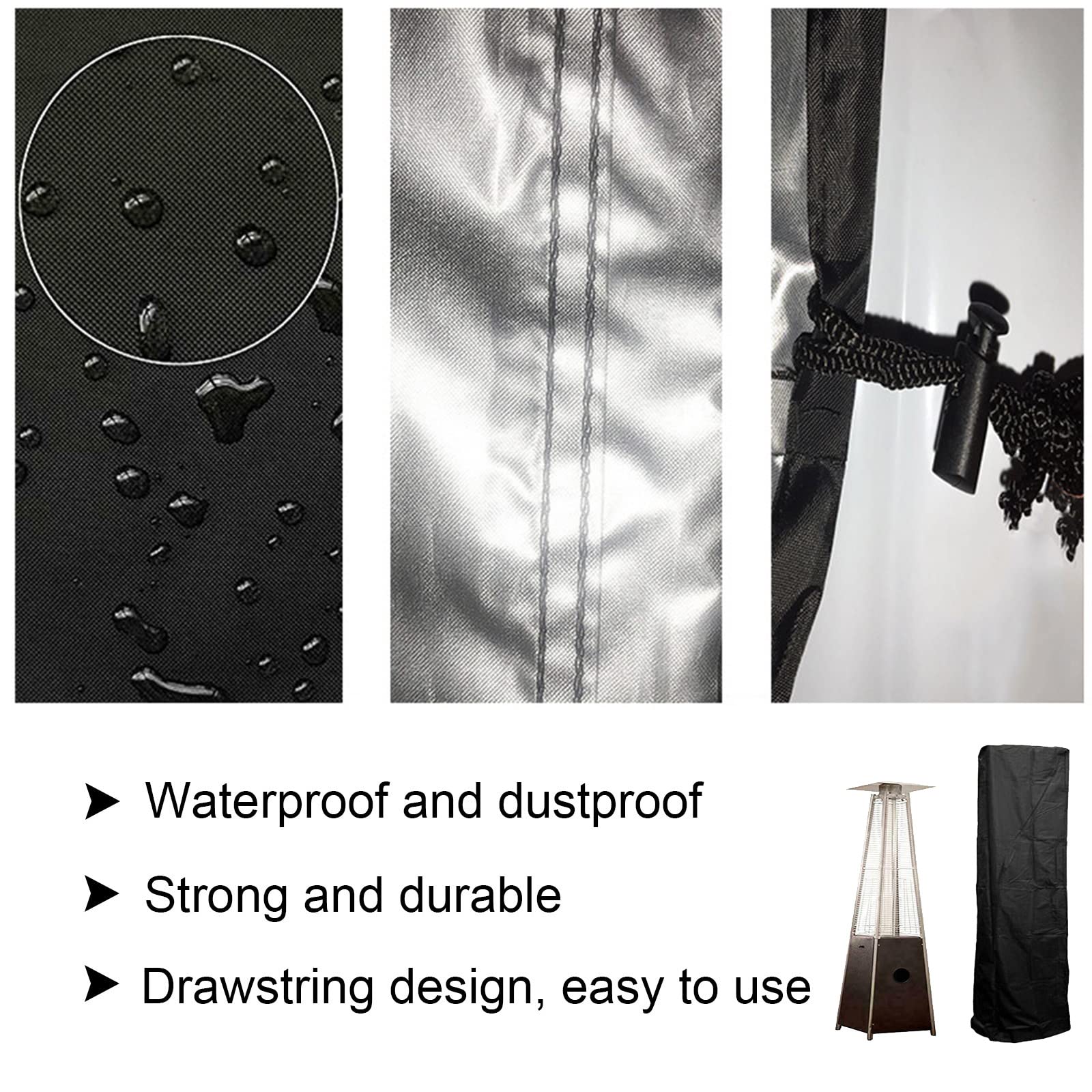 RoseFlower Patio Heater Cover, Impermeabile Antivento Copertura Riscaldatore Patio, Fungo Riscaldante per Esterno A Gas, 210D Oxford, per Mobili da Giardino Terrazza, 226 x 89 x 48 cm