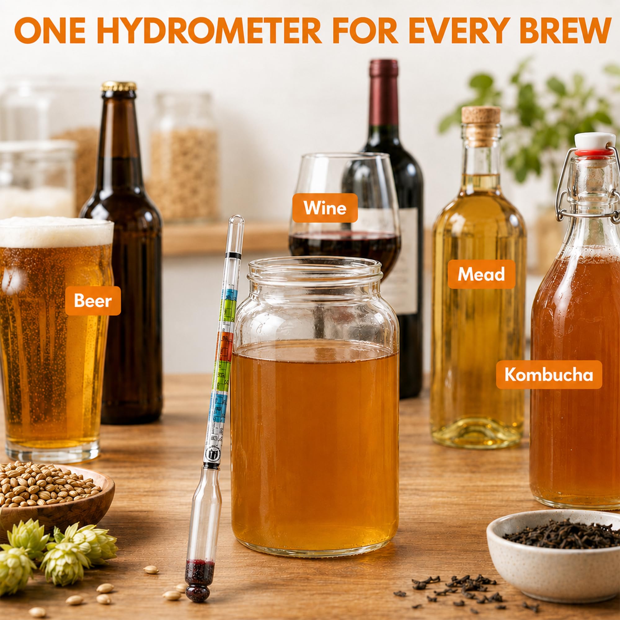 Triple Scale Hydrometer - Test Wine, Beer & More -6