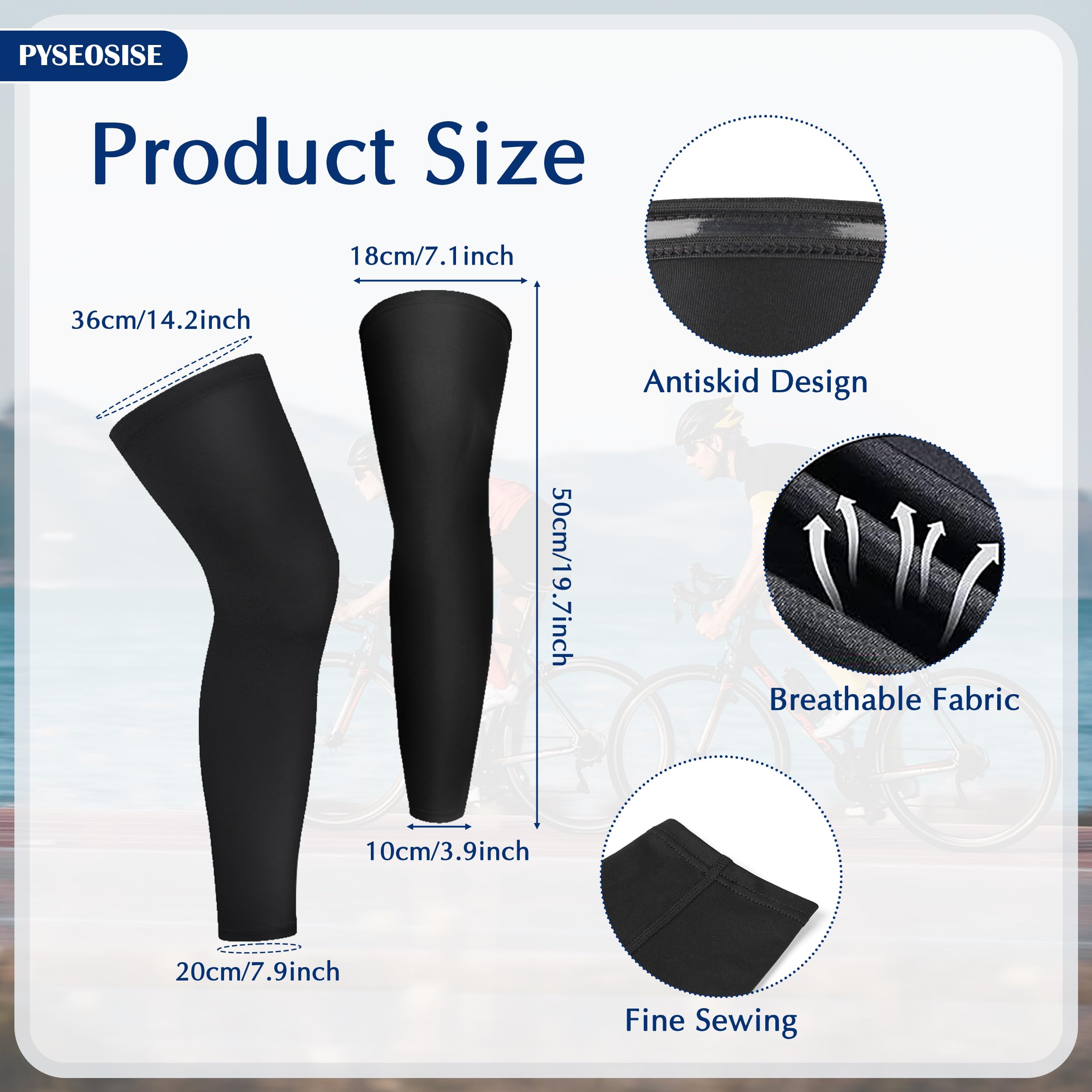 Mangas de Compresión de Longitud, 2 Pares Mangas de Pierna y 2 Pares Mangas para Brazos, Protección UV Verano Arm Sleeves Leg Sleeves para Ciclismo Correr Baloncesto Fútbol