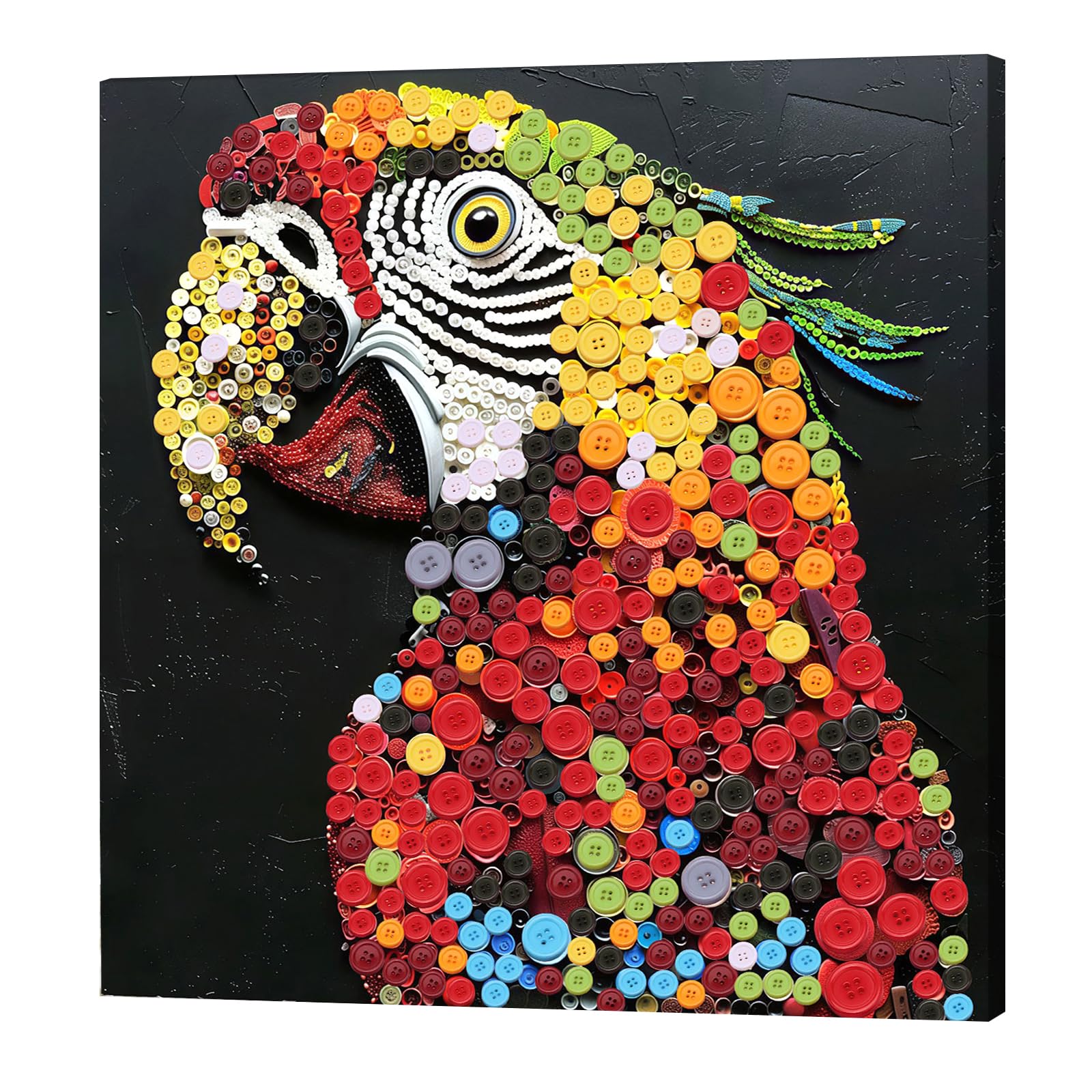 Kexpery Paint by Numbers Kit with Resin Buttons for Animal Wall Decor 30x30cm for Adults Beginners