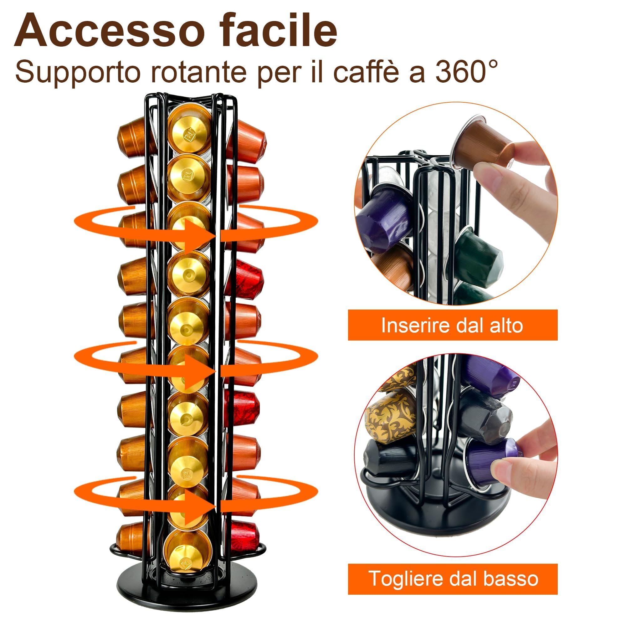 Nespresso uchwyt na kapsułki Nespresso, obrotowy, na 40 kapsułek OriginalLine (czarny uchwyt na kapsułki espresso)
