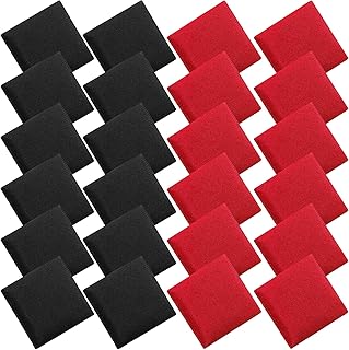 24 PCS Mini Bean Bags, Nylon Small Bean Bag, Bean Bags for Tossing Game, Sack Tossing Beanbags for Family Games, 2.75 x 2.75 Inch(Black,Red)