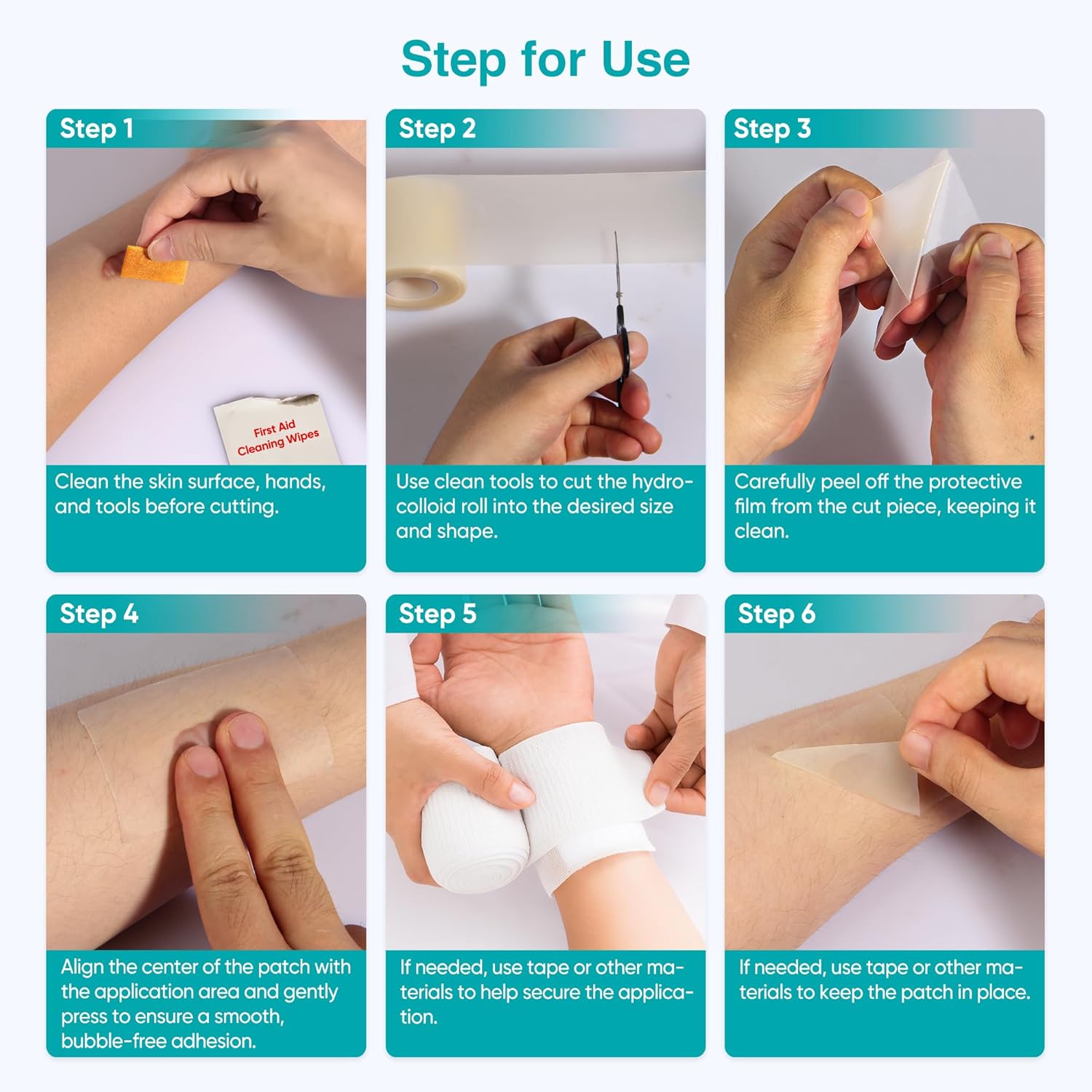 Derm Tape Hydrocolloid Roll – Acne & Pimple Patch - Flexible for Wound Care and Skin Protection - Tape for Burns & Blister Care, Cut-to-Size Hydrocolloid Tape for Daily Use (2in x 12ft x 3Roll)