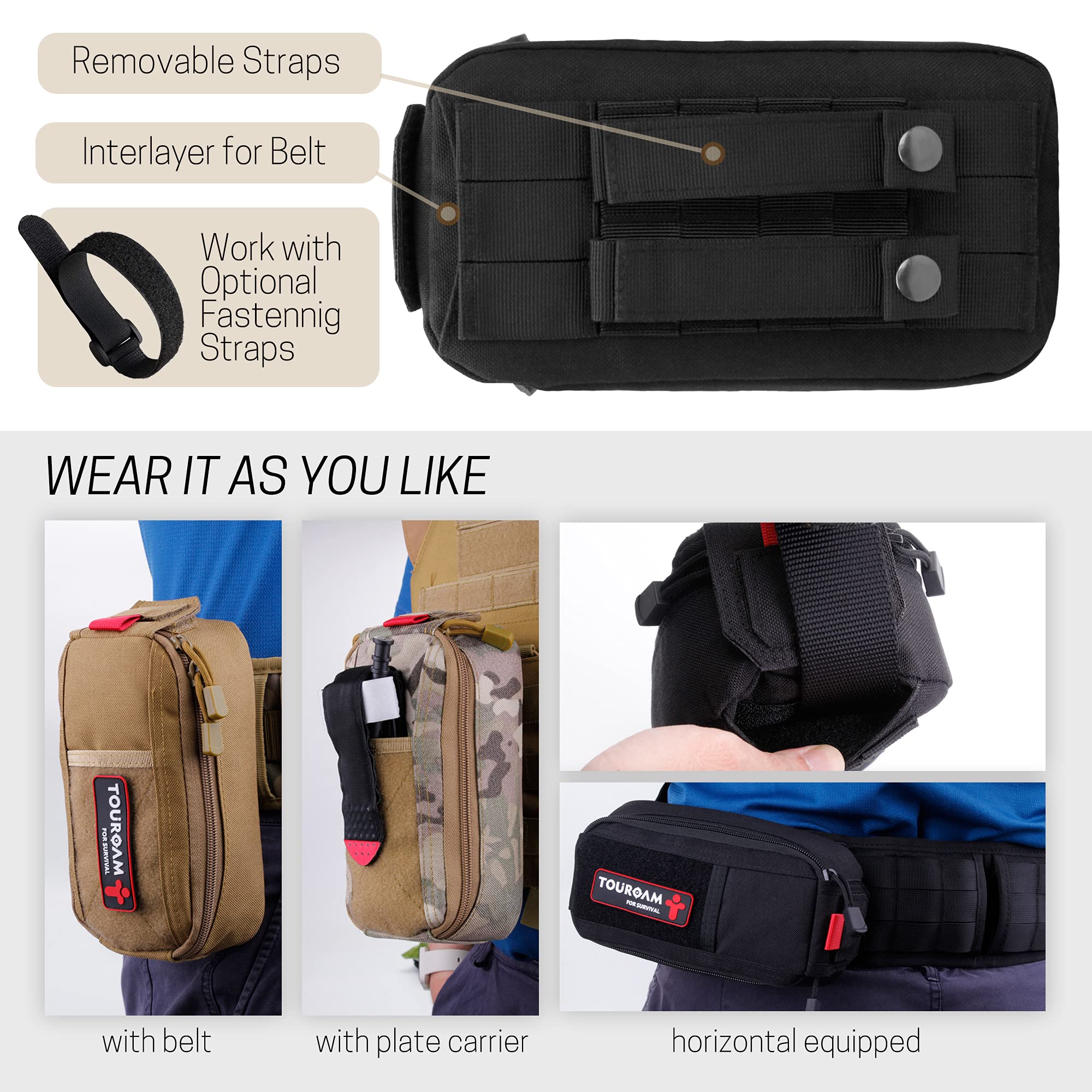My Medic Sidekick Kit Pronto Soccorso 70 Pezzi – Compatto Per Campeggio, Trekking E Moto (Rosso)