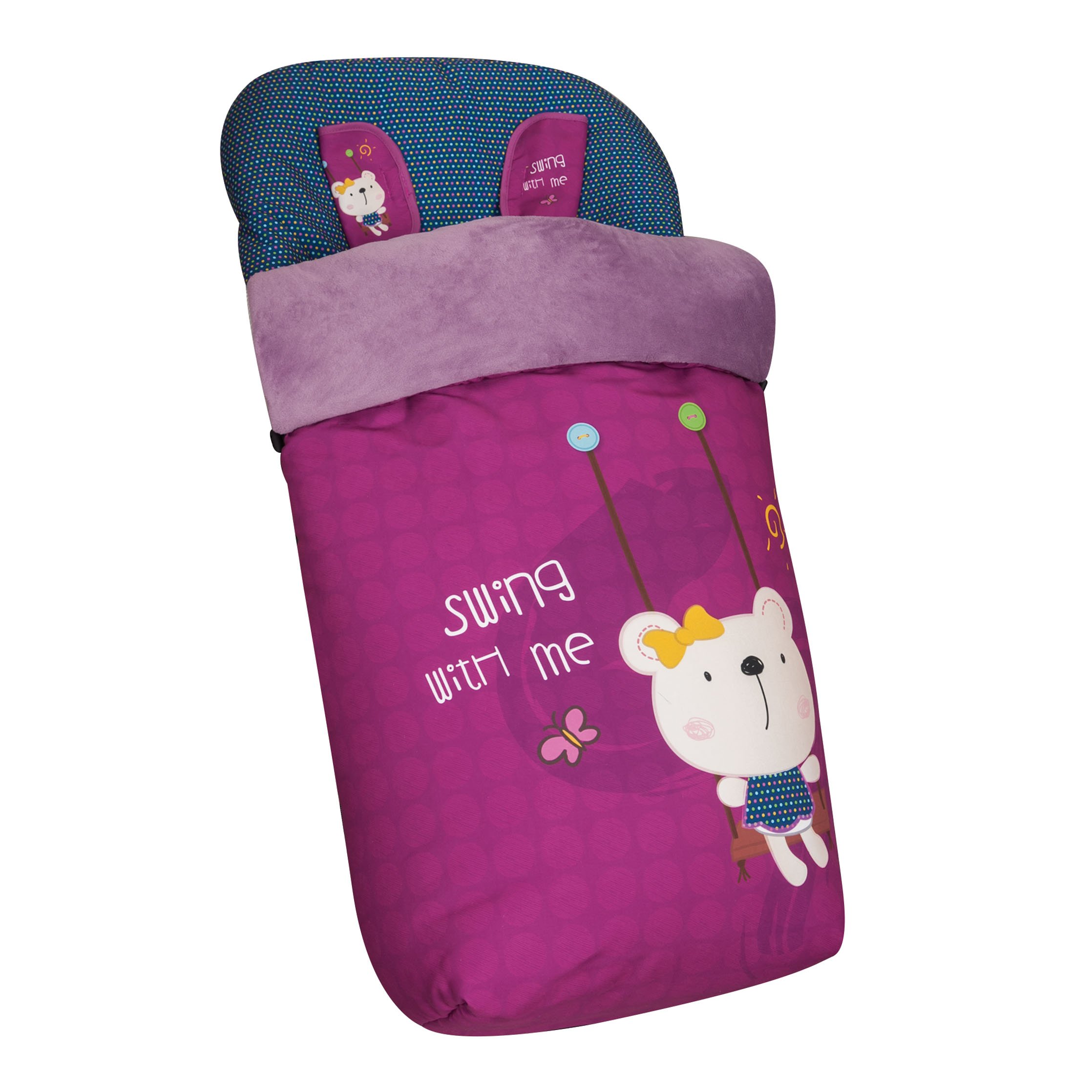 Sacco universale per passeggino in pile completo + copri imbracatura in regalo, rimovibile, tessuto posteriore 3D