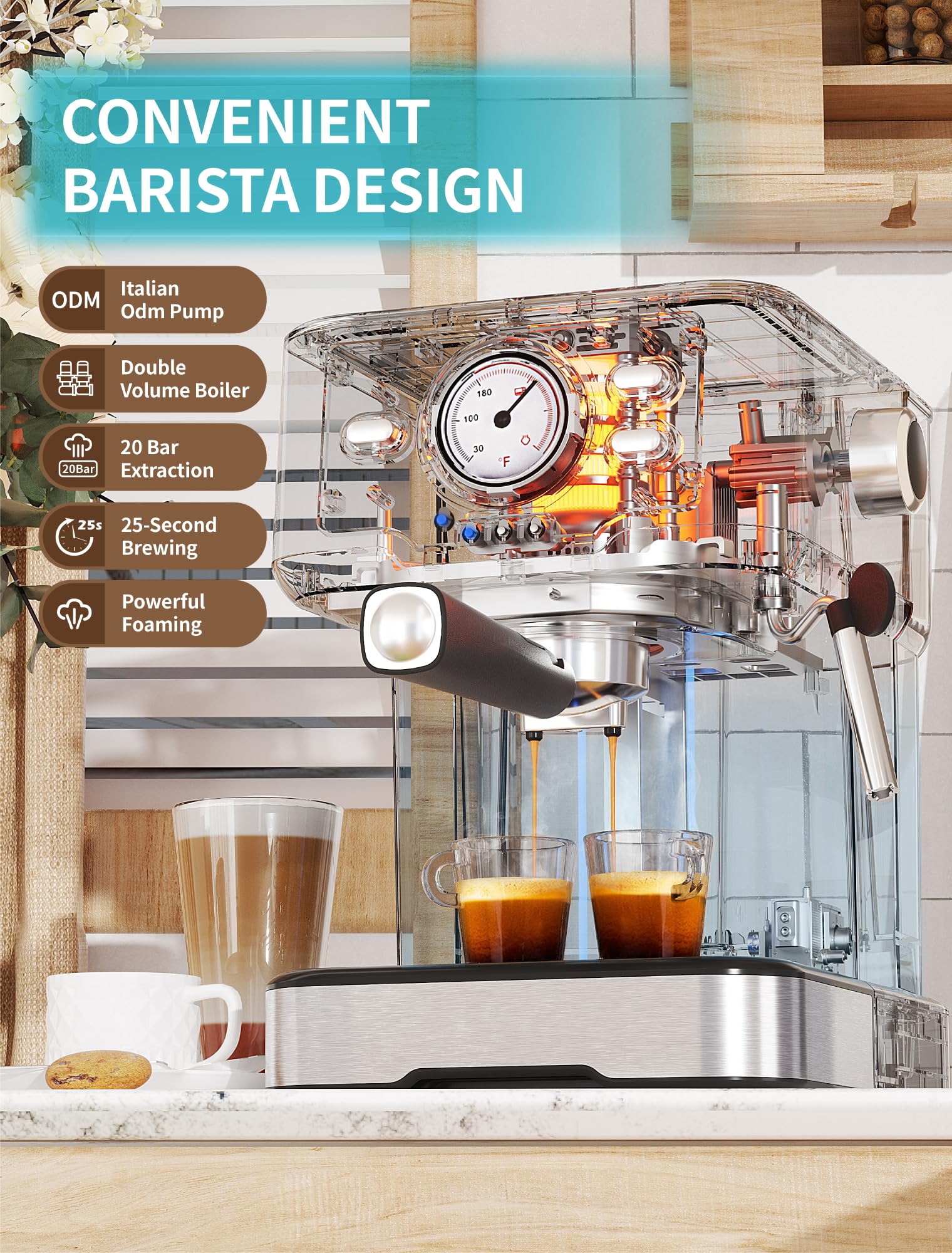 Gevi Froth Nozzle Espresso Machine GECME022U