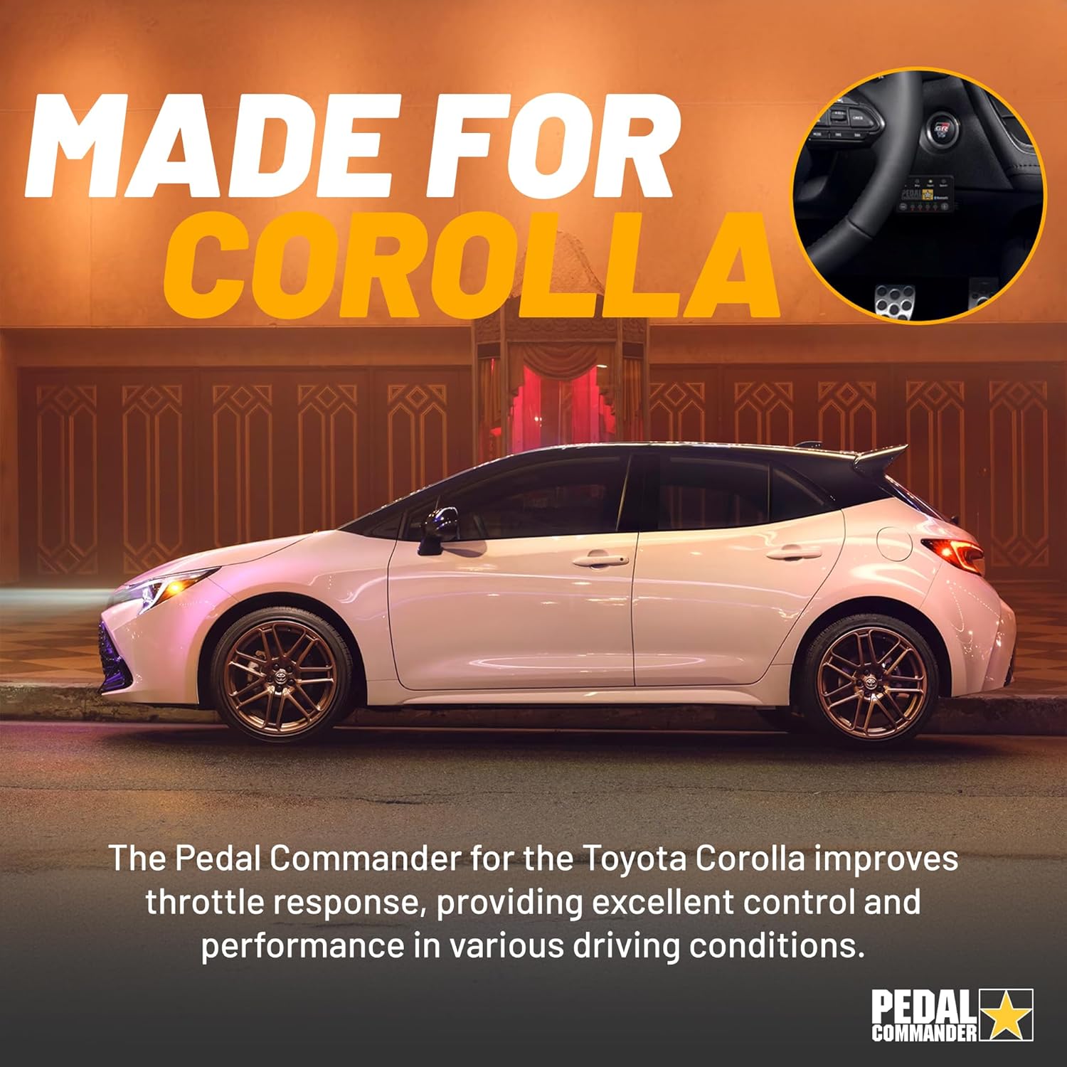 PEDAL COMMANDER for Toyota Corolla 2014-2025 Throttle Response Controller - Plug-and-Play, 36 Driving Setting, App Control, Throttle Controller Performance Mods, Corolla Parts