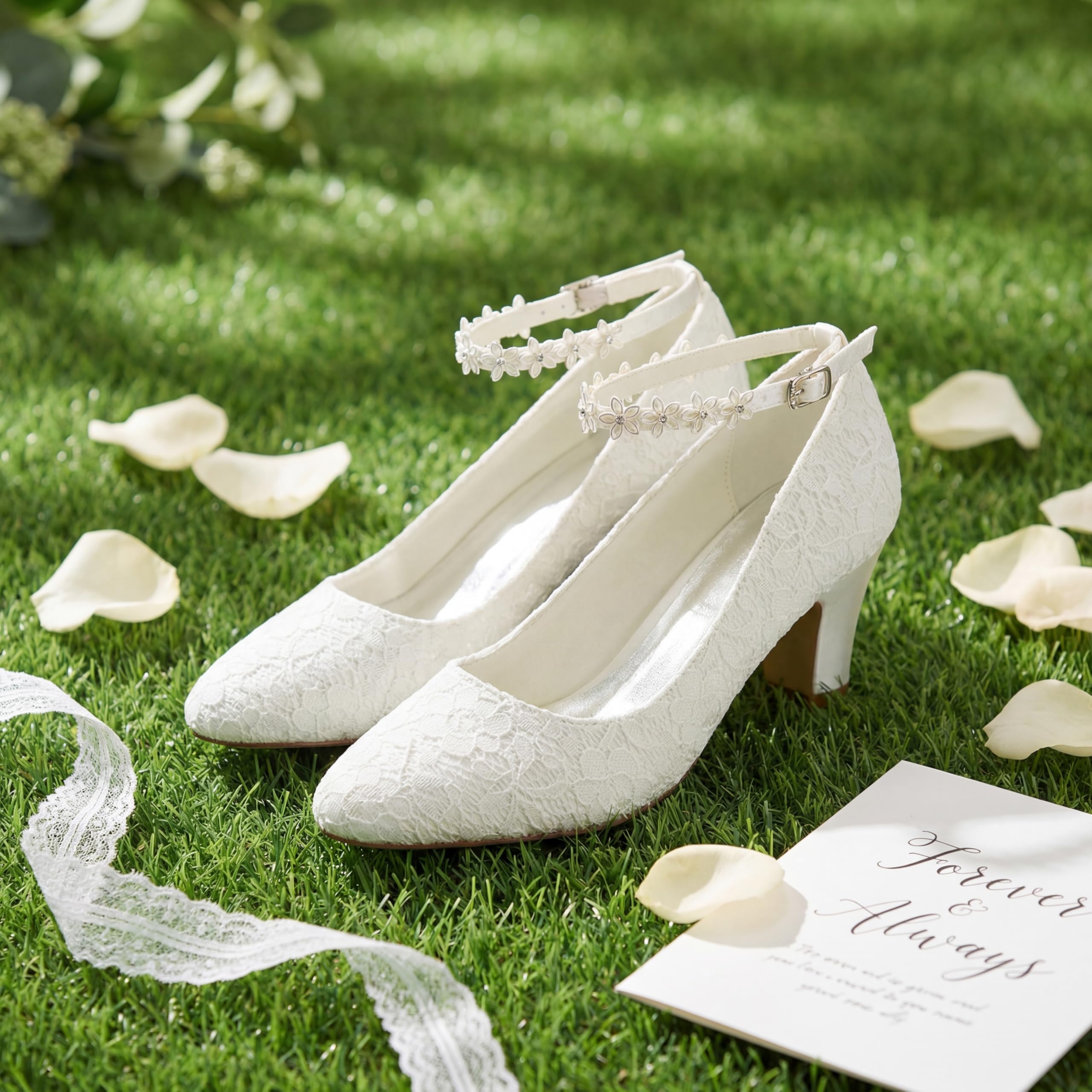 Zapatos de Novia JIAJIA 62311A Tacón Grueso 7cm Satén Flores Boda