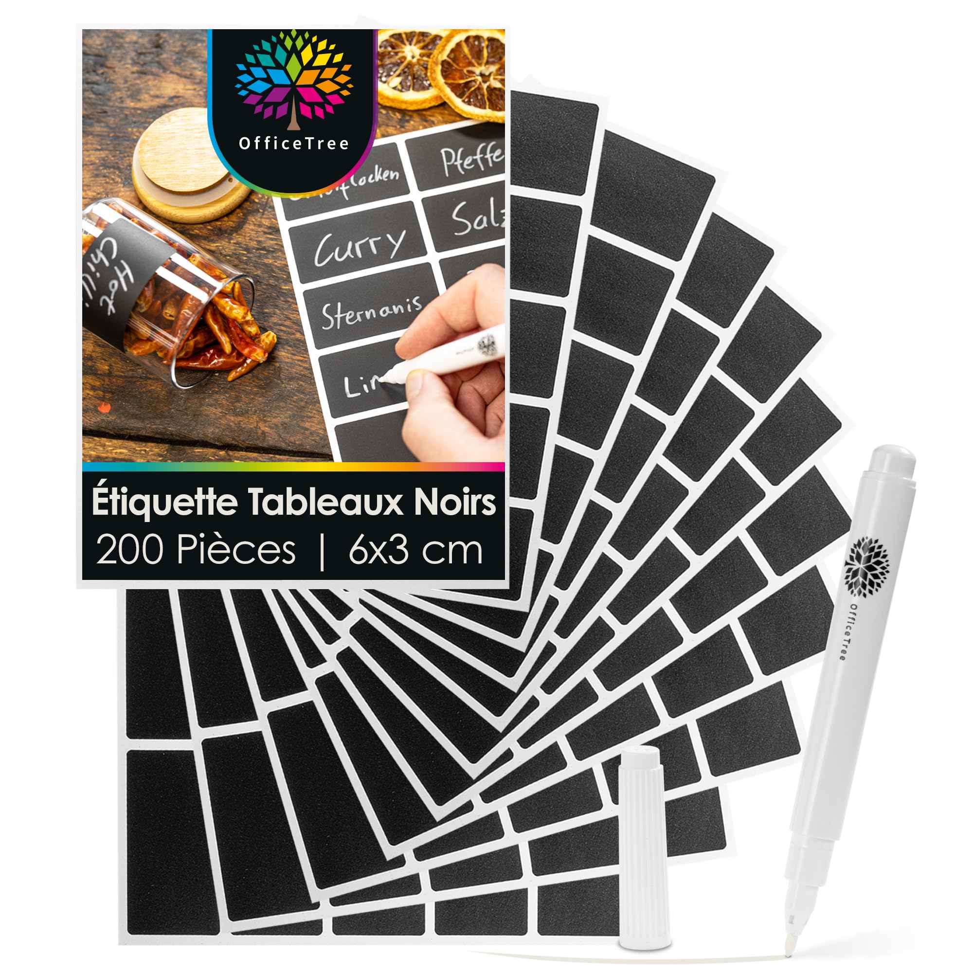 Étiquettes Tableau Noir Autocollantes - Rouleau De 120 - Imperméables Et Amovibles - Pour Organisation Maison Et Bureau - 3