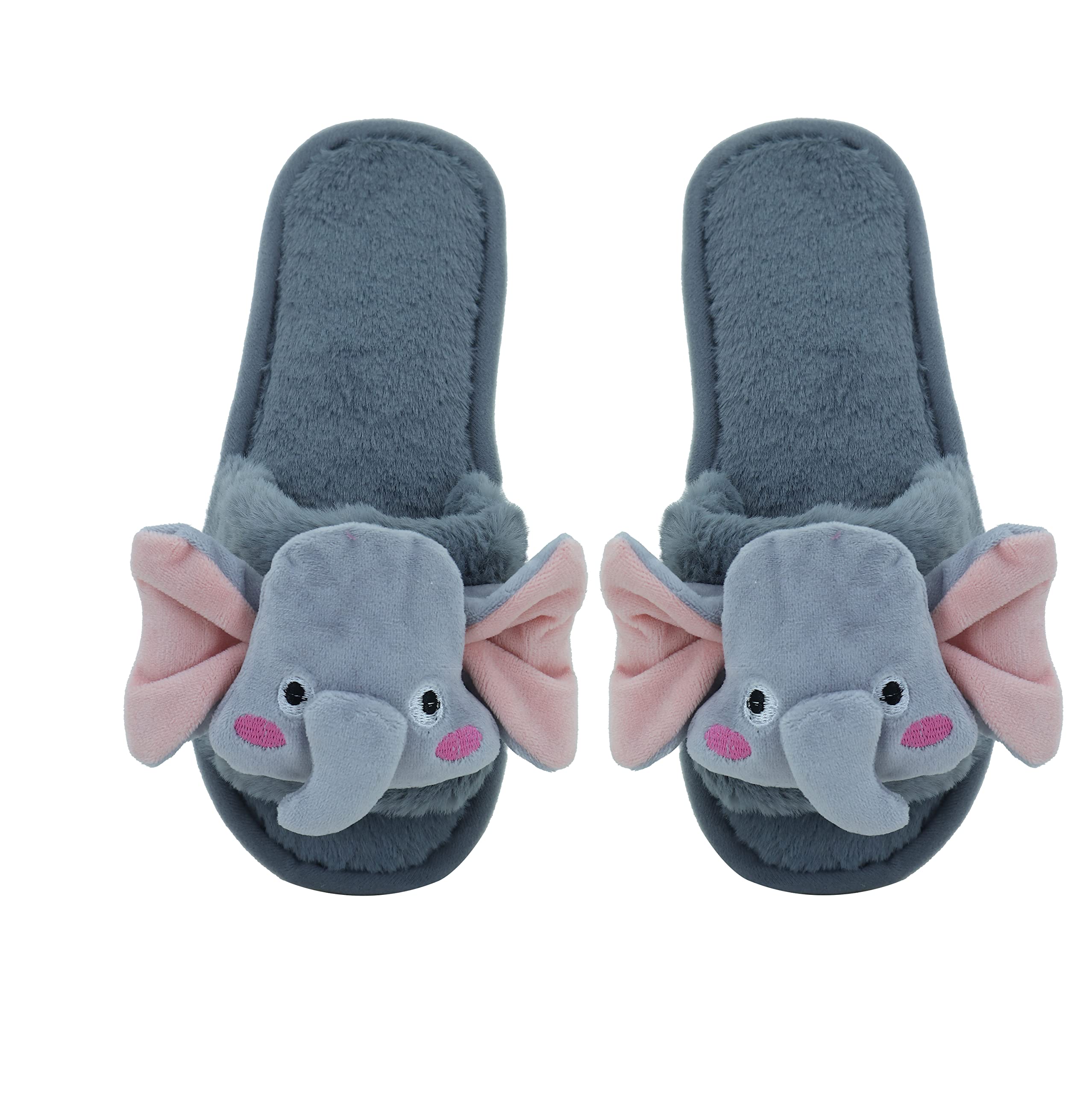 Dekkin Womens Soft Winter Indoor Open Fur Elephant Design Grey Slippers - 5 UK (B09SJY3717) Amazon Price History, Amazon Price Tracker