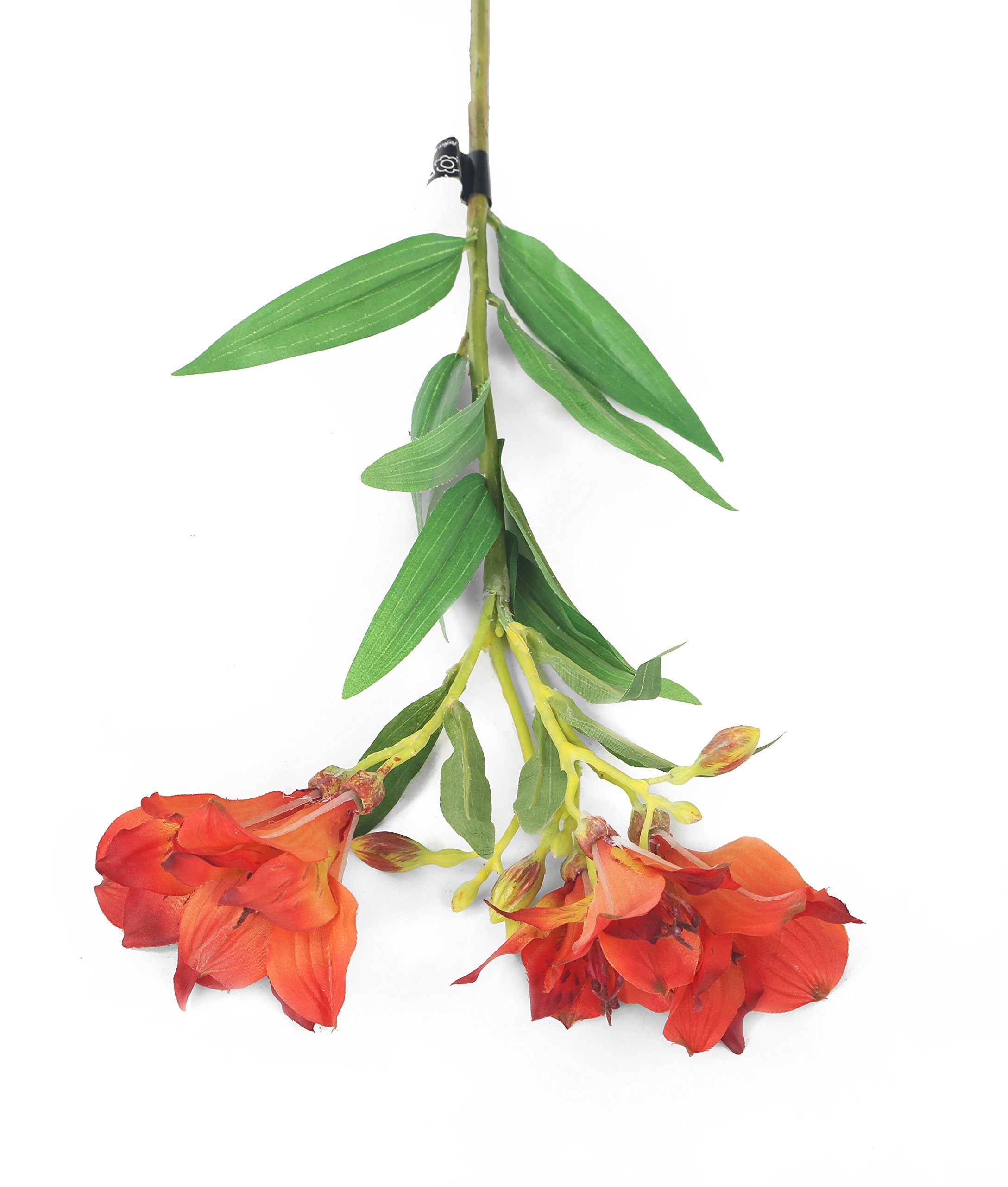 Floral Elegance Artificial 74cm Single Stem Deep Orange Peruvian Lily Flower - Image 3
