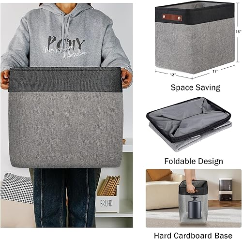 Vista 226 de DULLEMELO Canastas de almacenamiento pequeñas de 15 x 6 x 5.5 pulgadas, contenedores de almacenamiento de tela para tanque de inodoro