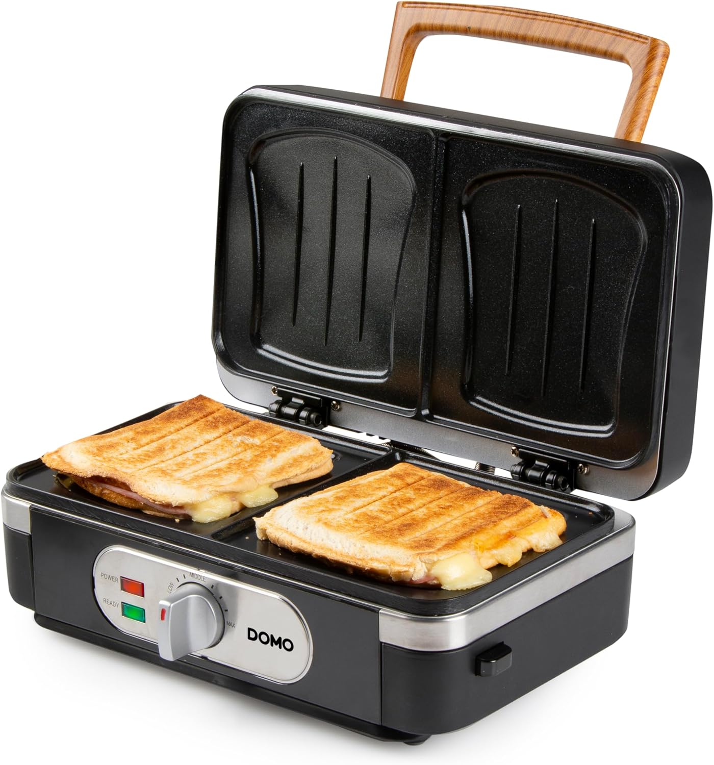 DOMO DO9278C with sandwich plates making grilled cheese sandwiches