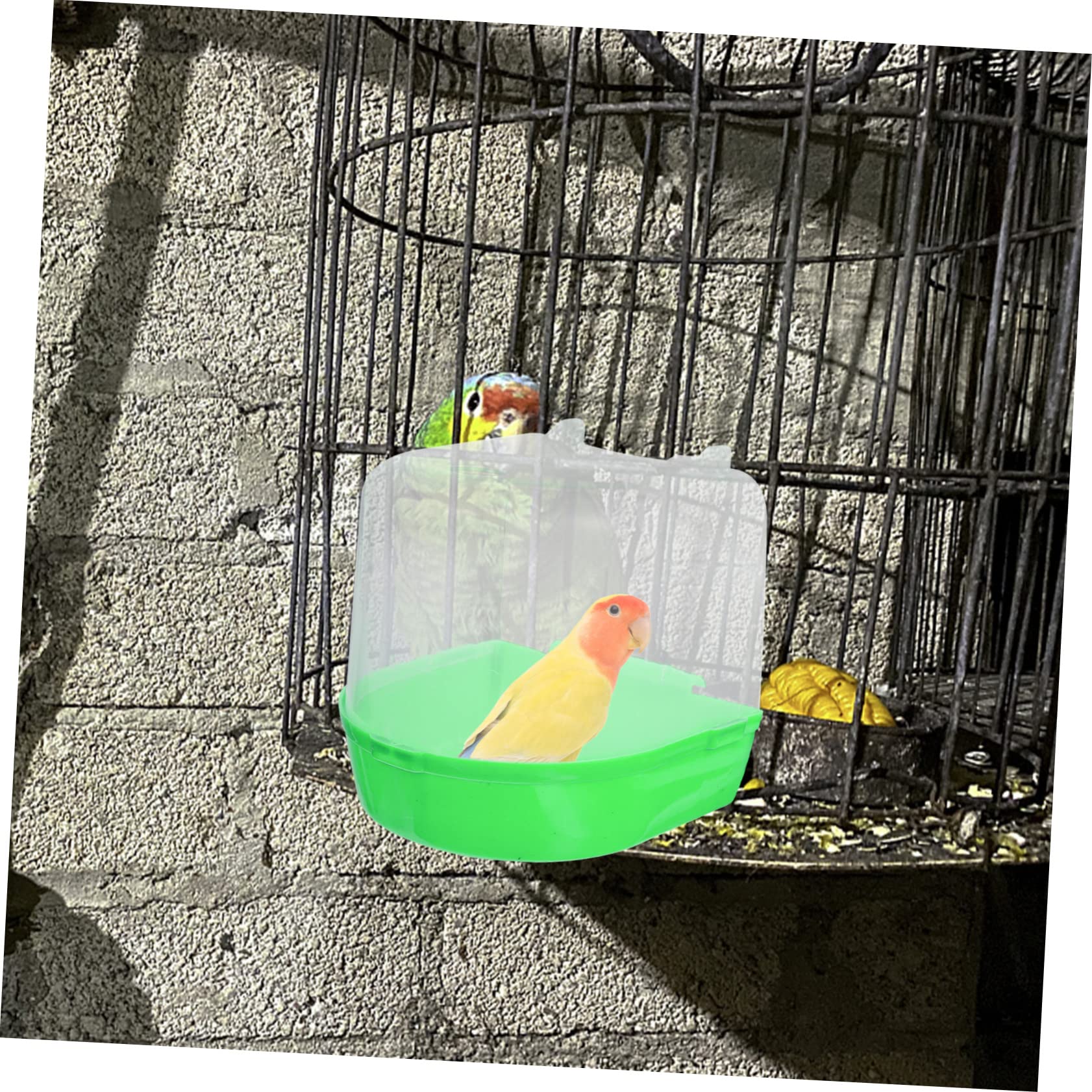 COLLBATH 4 Stück papagei badewanne Vogeltränke für Käfig tragbare Dusche Zubehör für Vogelkäfige Wellensittichbad Schwimmbad praktische Vogelbadewanne Kleiner Vogelduschenwürfel Plastik