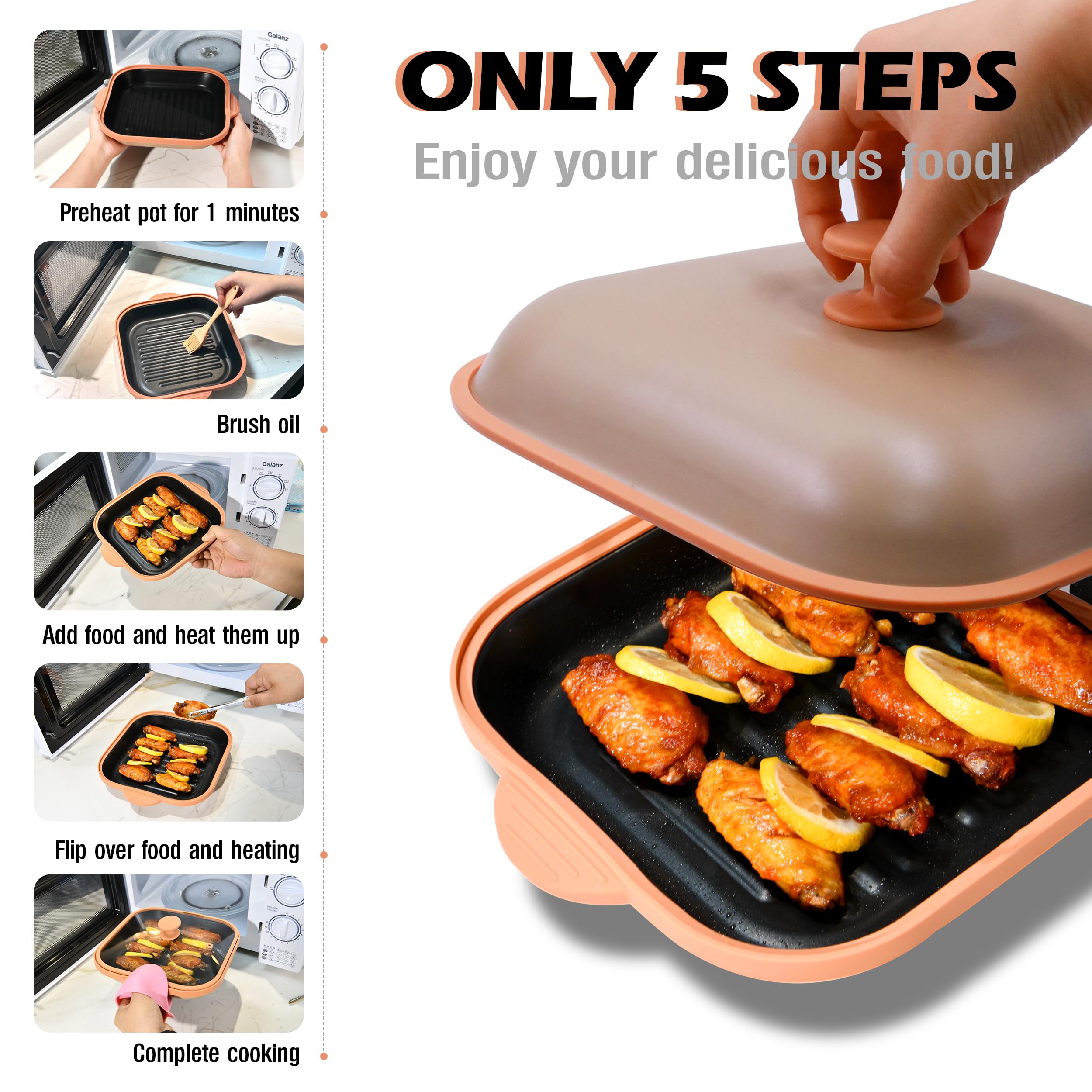 Microwave Grill Pan - Crispy Bacon & More! -3