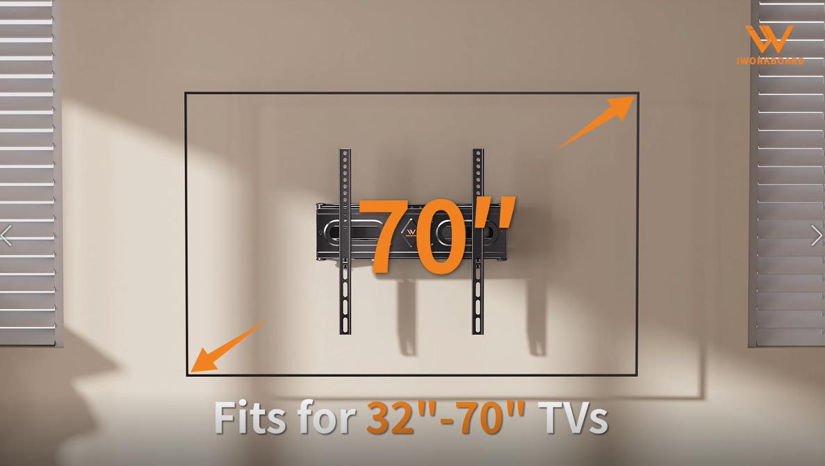 IWORKBOARD Full Motion Swivel Tilt TV Wall Mount Bracket for 65 55 50 TVs