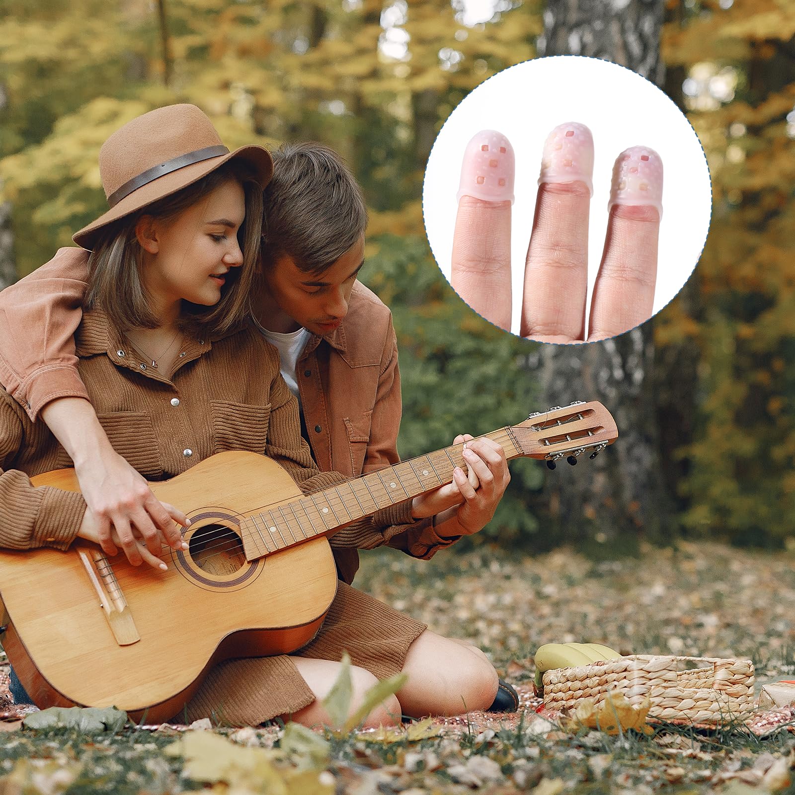 35 protectores de silicona para dedos de guitarra con púas de guitarra, fundas protectoras antideslizantes para guitarristas, 5 tamaños de protector de dedos para tocar guitarras ukelele