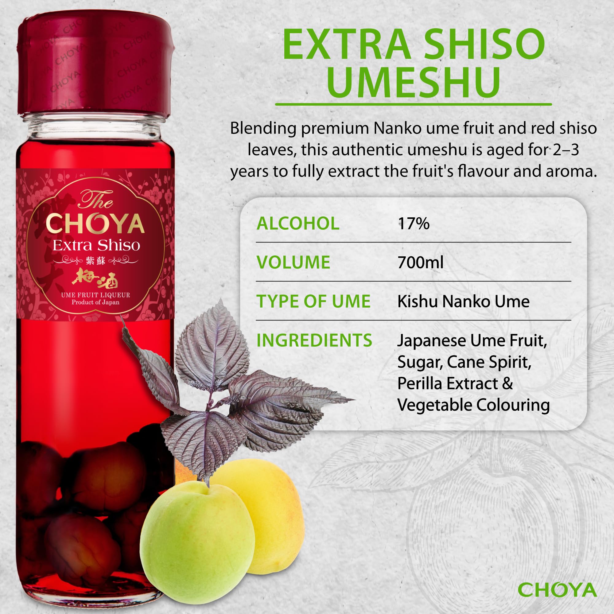 Umeshu Licor Extra Shiso, 700, Pack de 1