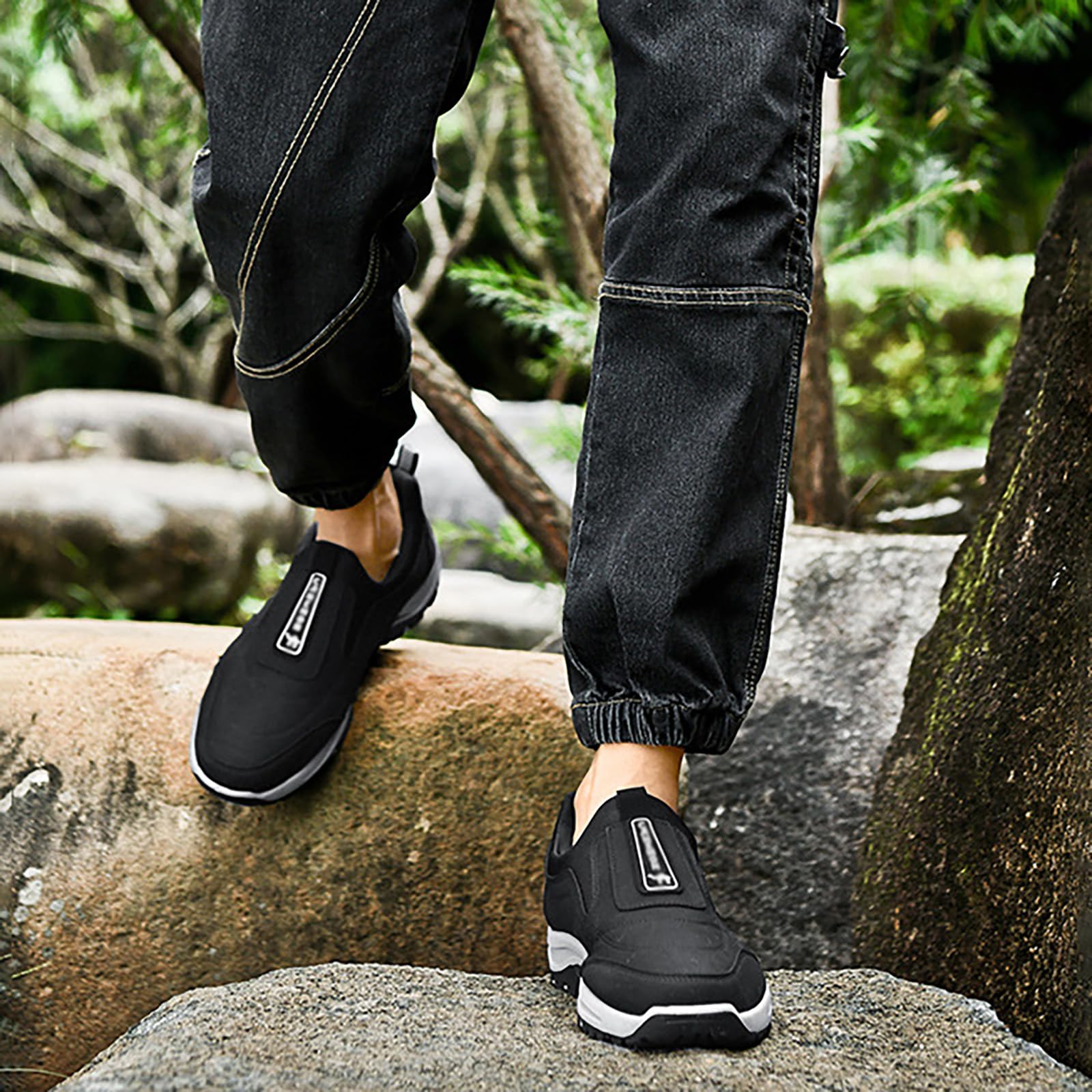 Zapatillas Deportivas Hombre Impermeables Trekking Antideslizantes Ortopédicos Negro 42EU