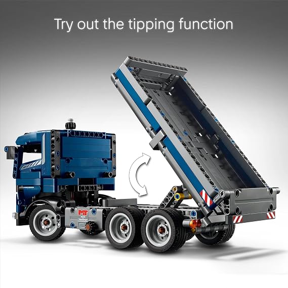 LEGO Technic Tipping Dump Truck Toy - Construction Truck Building Toy for Kids, Boys and Girls, Ages 9+ Gift for Birthdays - W/Realistic Features - 42203