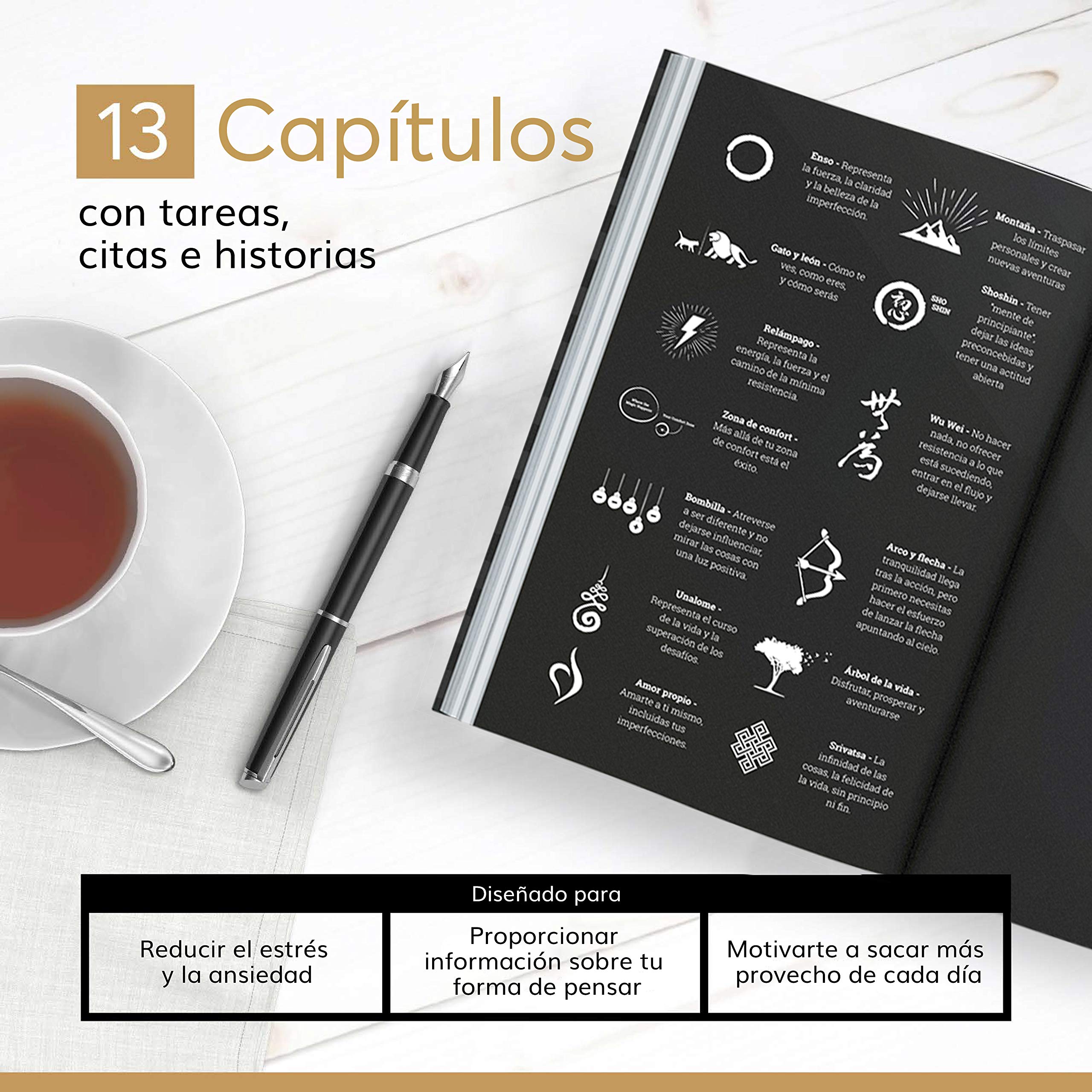 Vertellis Chapters - Diario De Introspección, Negro Y Blanco, De 13 Semanas, 13 X 20 Cm, Para Trabajar La Conciencia Total, La Gratitud Y La Inteligencia Emocional (idioma Español No Garantizado