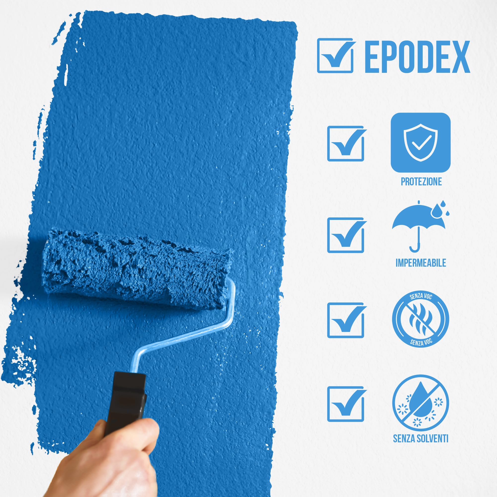 EPODEX 2K Vernice per calcestruzzo, Vernice per pavimenti interni in cemento, pavimento garage, cantina, officina, impermeabile, 1,8kg - 4,5m² per 2 mani - Industry