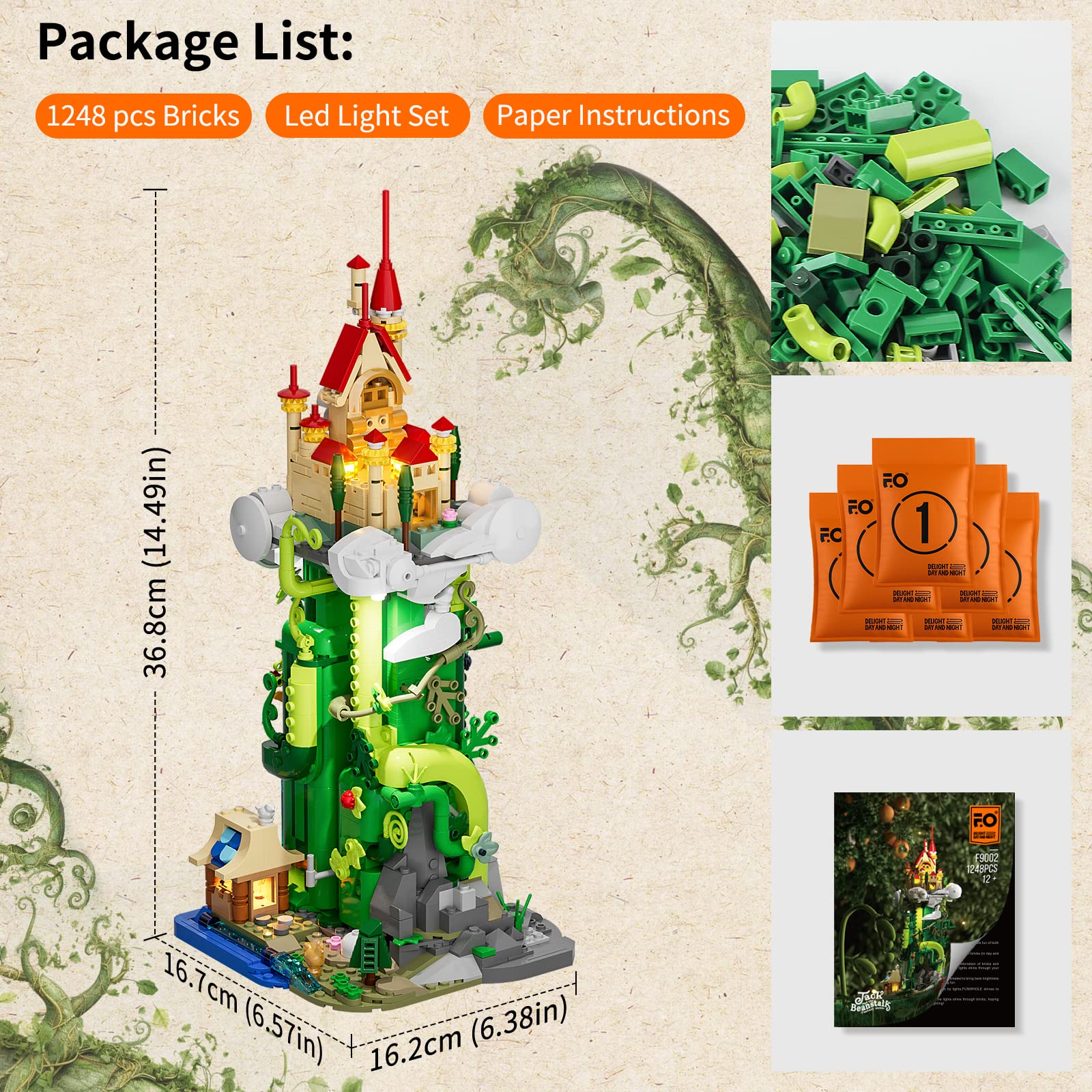 Funwholelighting Building Bricks Set Jack And The Beanstalk