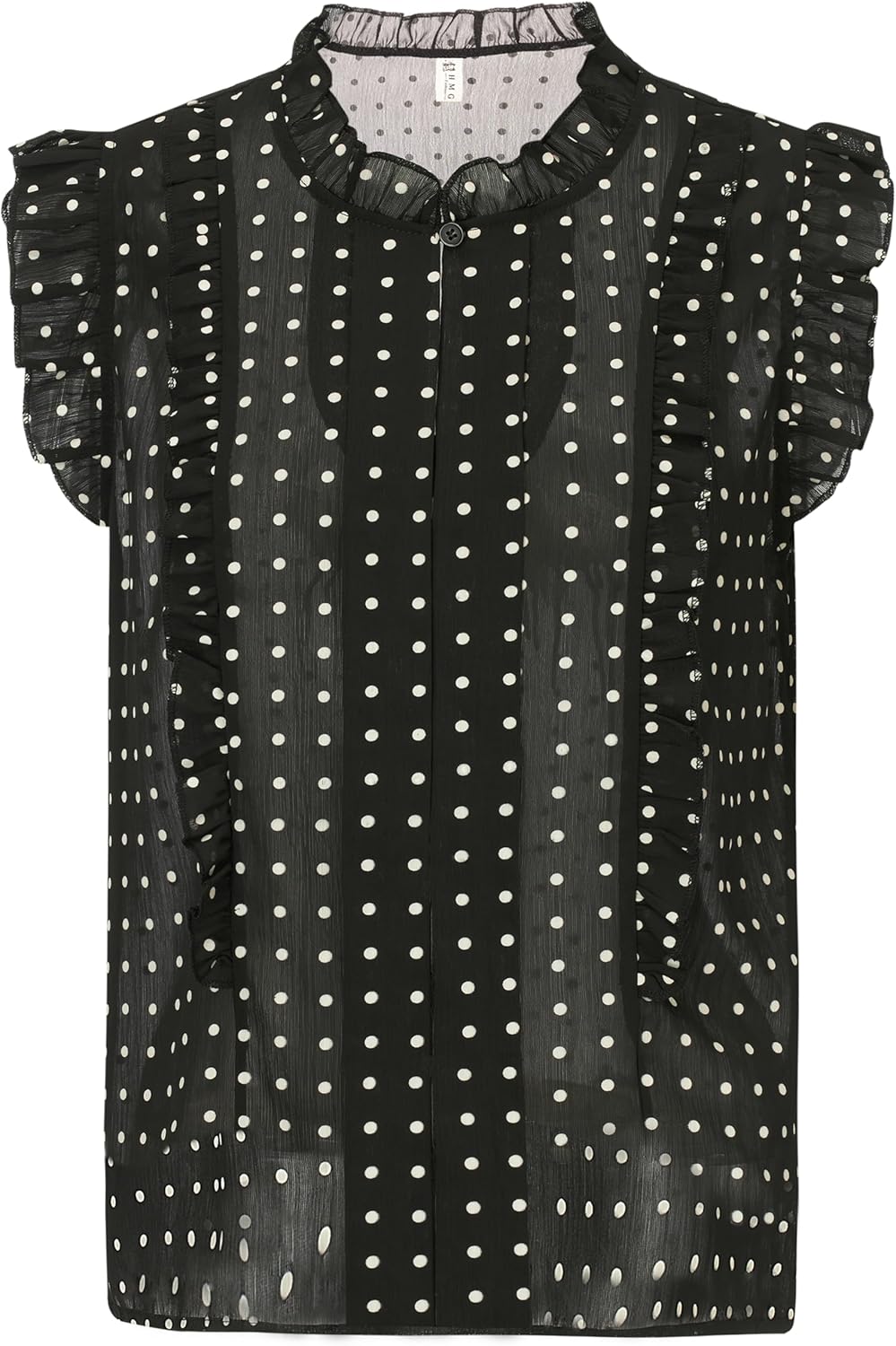 Womens Sleeveless Chiffon Blouses Summer Mock Neck Peasant Tops for Women Dressy - Image 3