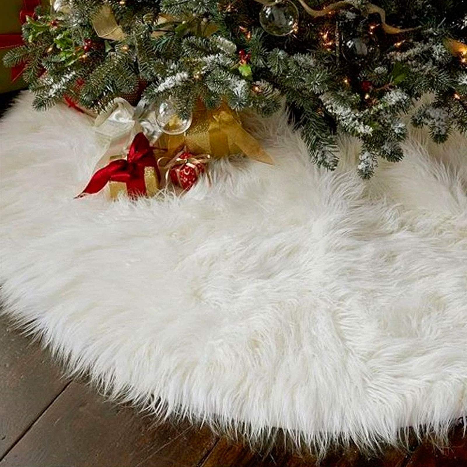 Simple Living Solutions 266615 12 in. Christmas Tree Indoor & Outdoor Rubber Mat44; Red