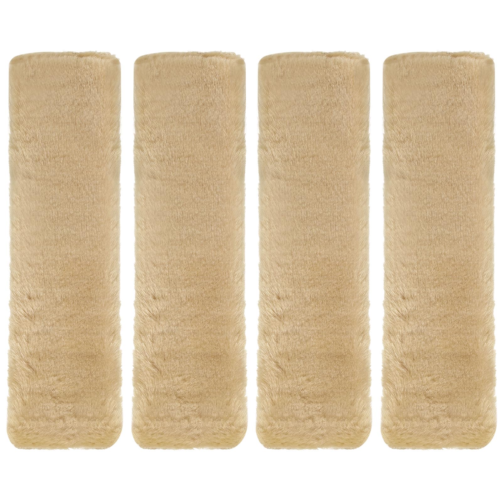 HARFINGTON 4pcs Car Seat Belt Pad Soft Fiber Seatbelt Shoulder Strap Covers Comfortable Driving Cushion Universal Car Accessories for Car, Light Tan