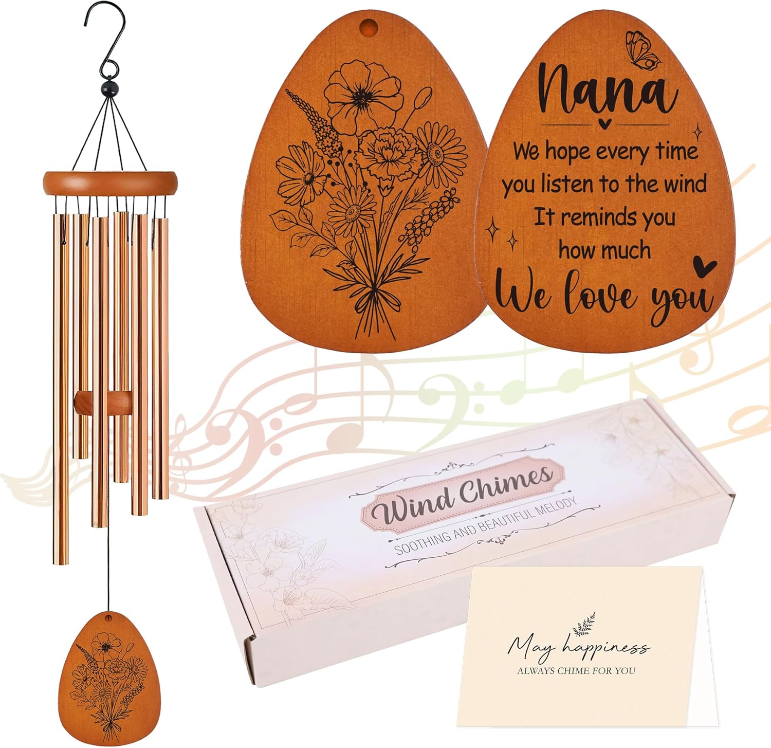 Christian Wind Chimes for Outside, God Blessed Inspirational Bible Verse Windchimes for Garden Patio Yard Decor, Religious Gifts for Women, Men, Christian, Loved Ones