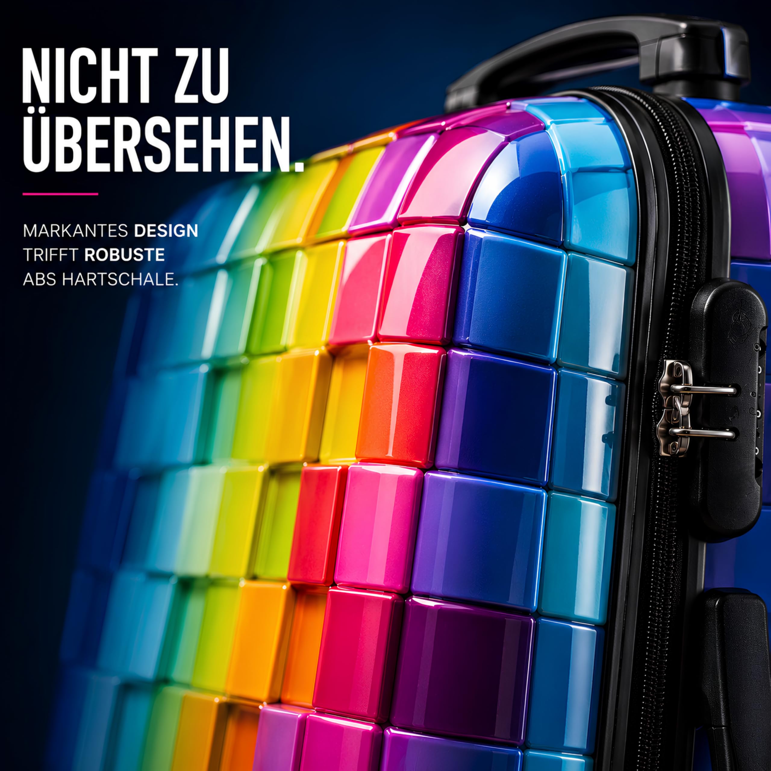 NOWI Hartschalenkoffer XL Groß - 100L Volumen - 158cm Gurtmaß - 8 Rollen 360° drehbar - Leichter Koffer mit Zahlenschloss & Teleskopgestänge - Reisekoffer mit Rollen, Trolley (XL)