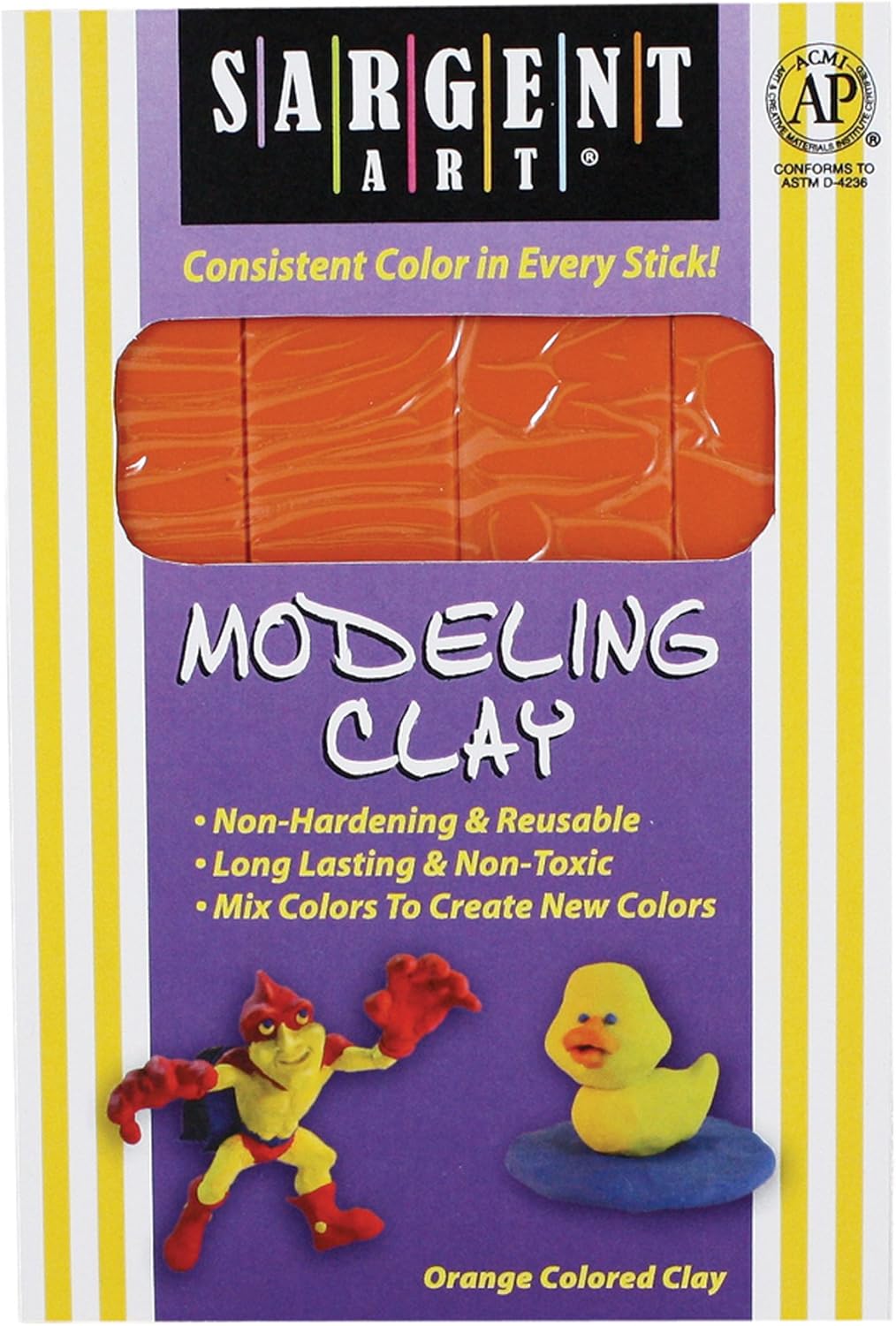 Sargent Art 22-4014 1-Pound Solid Color Modeling Clay, Orange