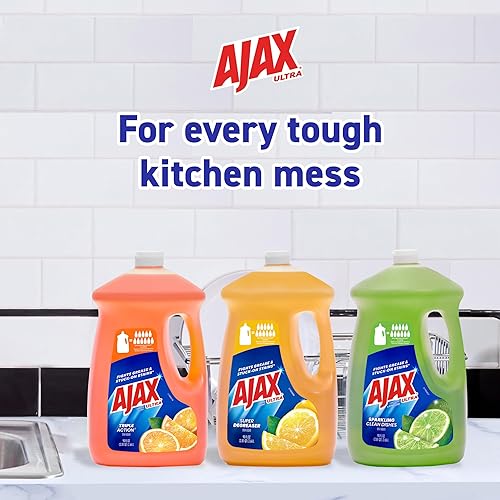 Vista 54 de Ajax Jabón ultra líquido para platos con aroma a naranja, triple acción, sin desorden, tapa fácil de volver, botella de 52 onzas líquidas