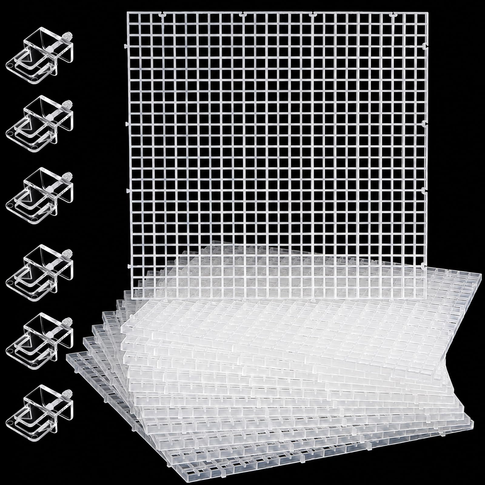 Okllen 12 PCS Egg Crate, Aquarium Divider with 6 Board Clips