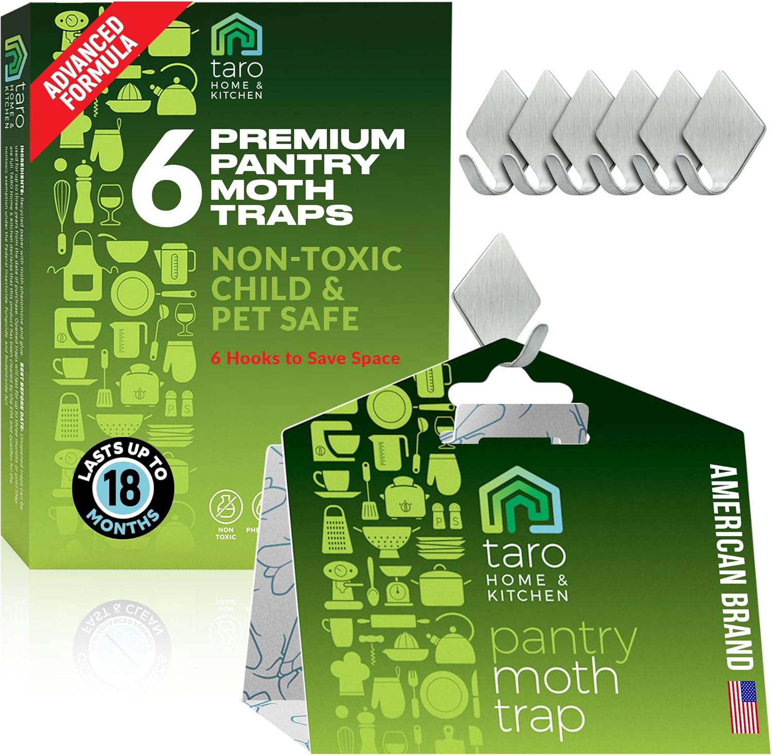 TARO 6PACK Maximum Strength Pantry Moth Traps, Pantry