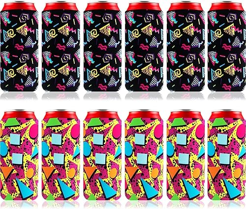 Memphis - 12 fundas delgadas retro de los años 80 y 90 (3.5 x 6.5 pulgadas)