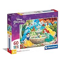 Clementoni – 26064 – Supercolor Puzzle – Disney Princess – 60 pezzi – Made in Italy, puzzle bambini 4 anni+