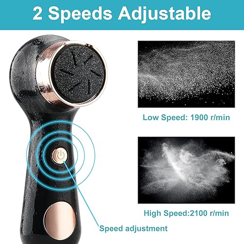 Miniatura 10 de Removedor eléctrico de callos para pies con vacío, herramientas de pedicura portátiles de alta calidad, recargable, impermeable, 2 velocidades,
