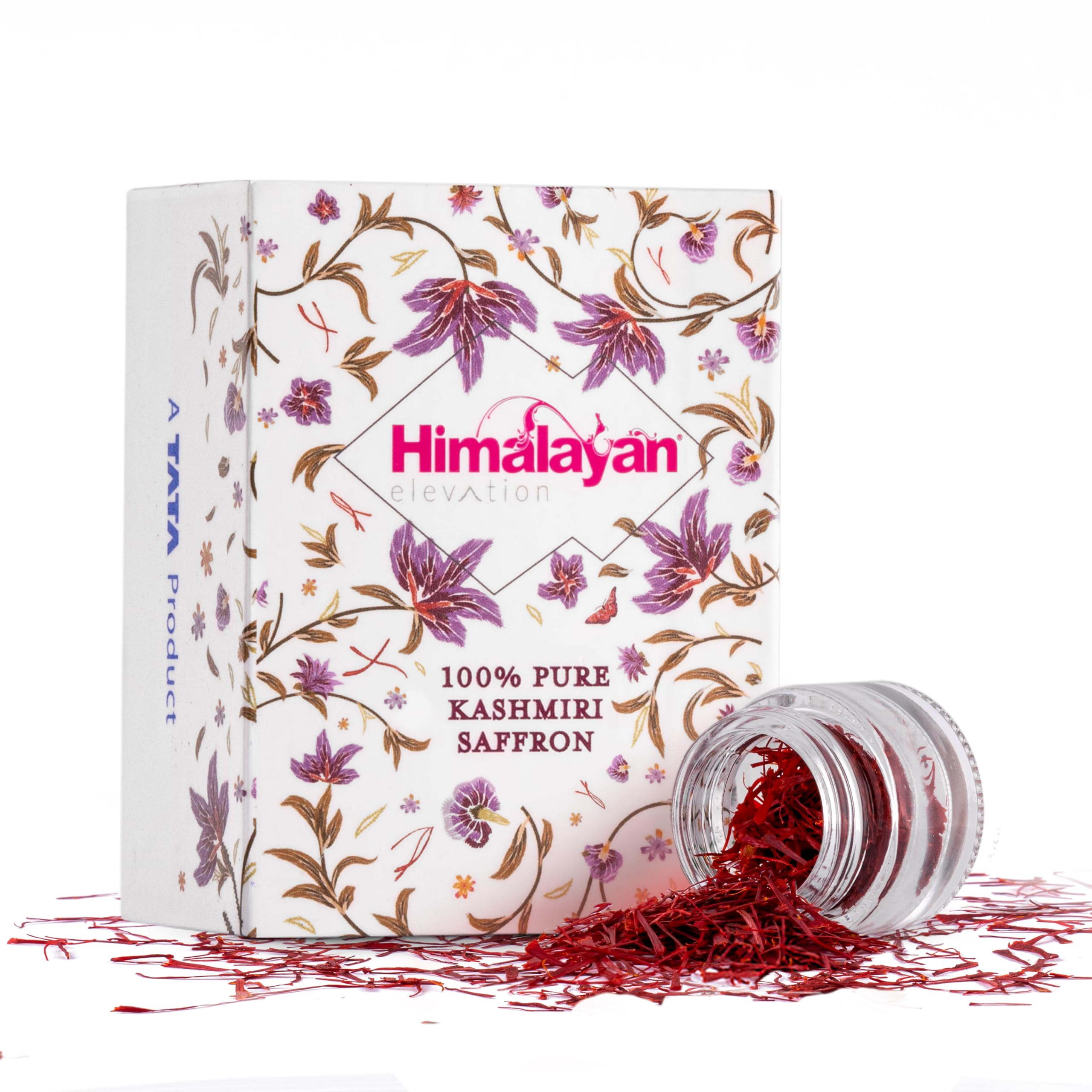 Himalayan ElevationPure Kashmiri Saffron, A TATA Product, With Purity, Quality & Kashmir Origin Certificate, Grade-1 Kashmiri Kesar, 0.5g